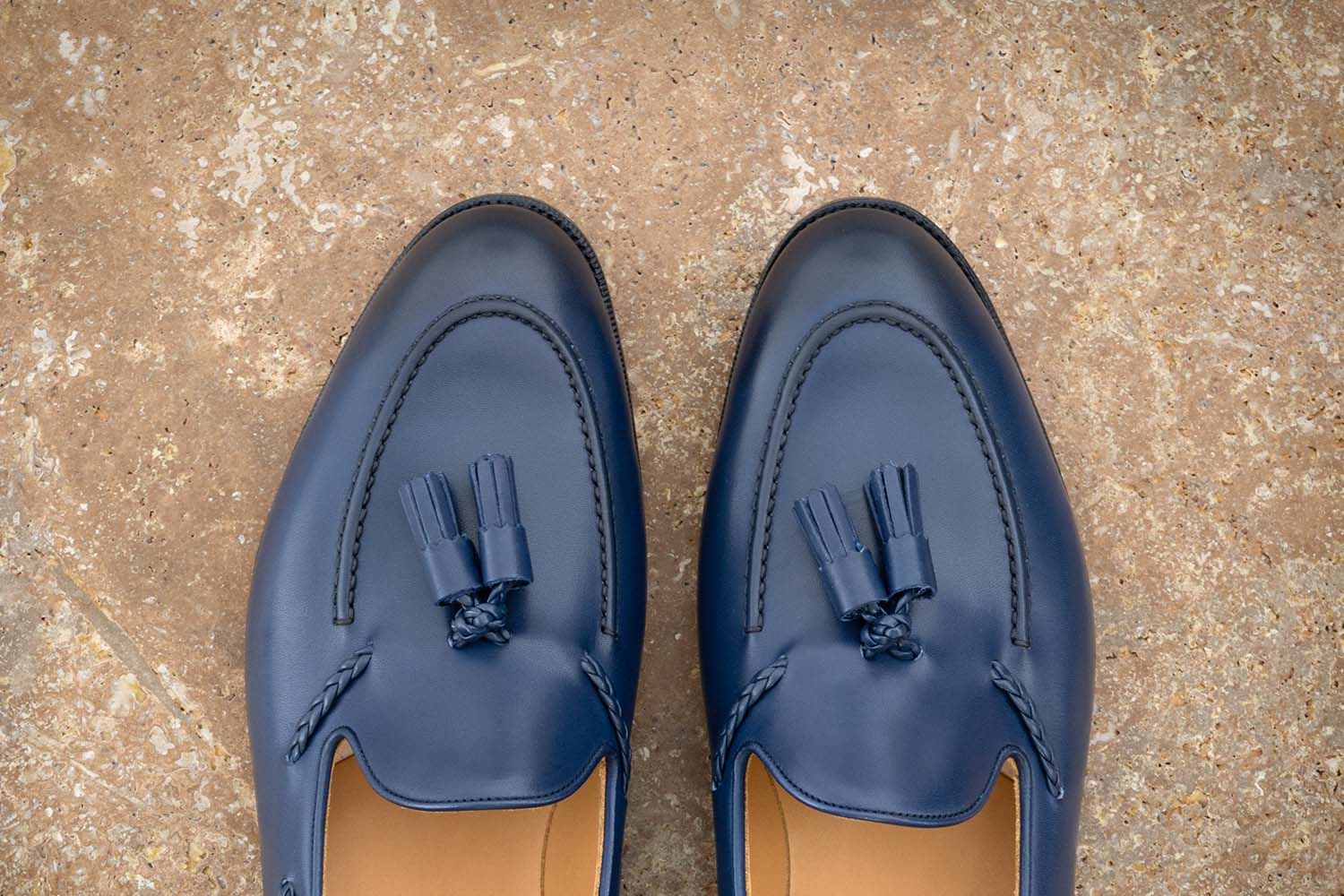EDWARD GREEN Belgravia - Mocassino Con Nappine - Navy Antique  
