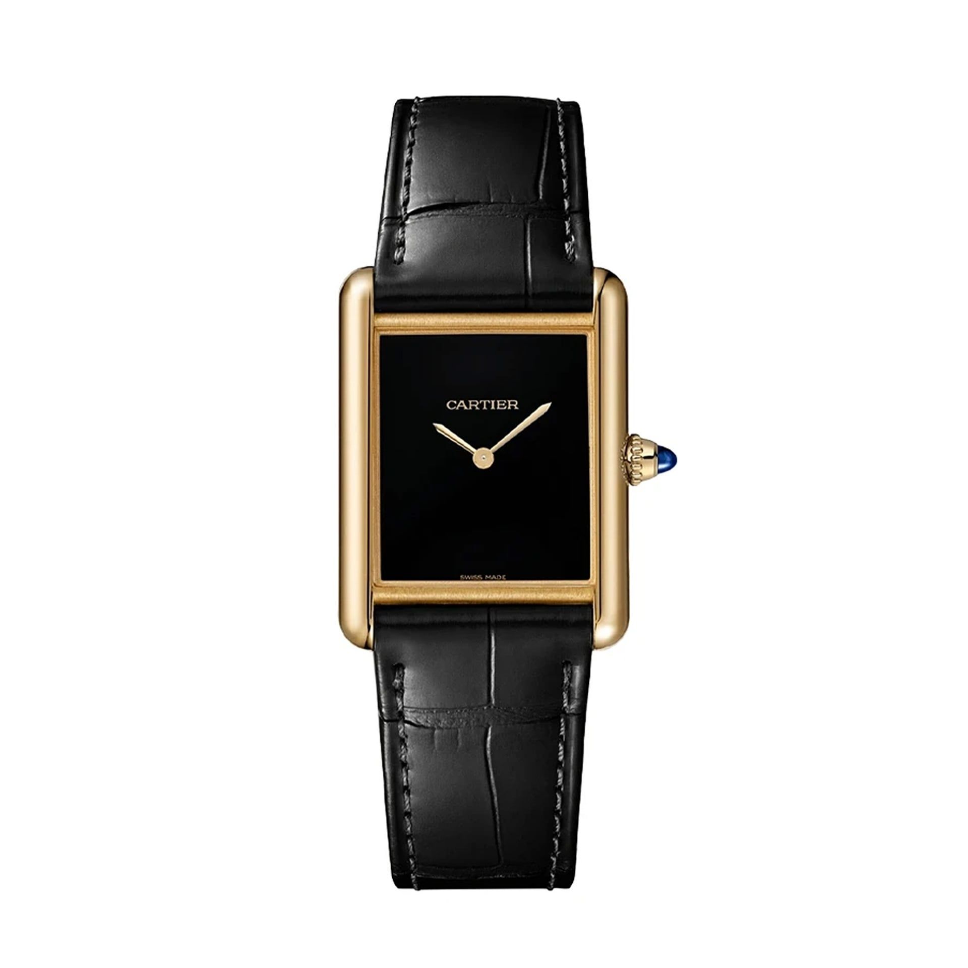 CARTIER Tank Louis Cartier Modello Grande, Oro Giallo, Pelle 33.7 x 25.5 MM WGTA0091