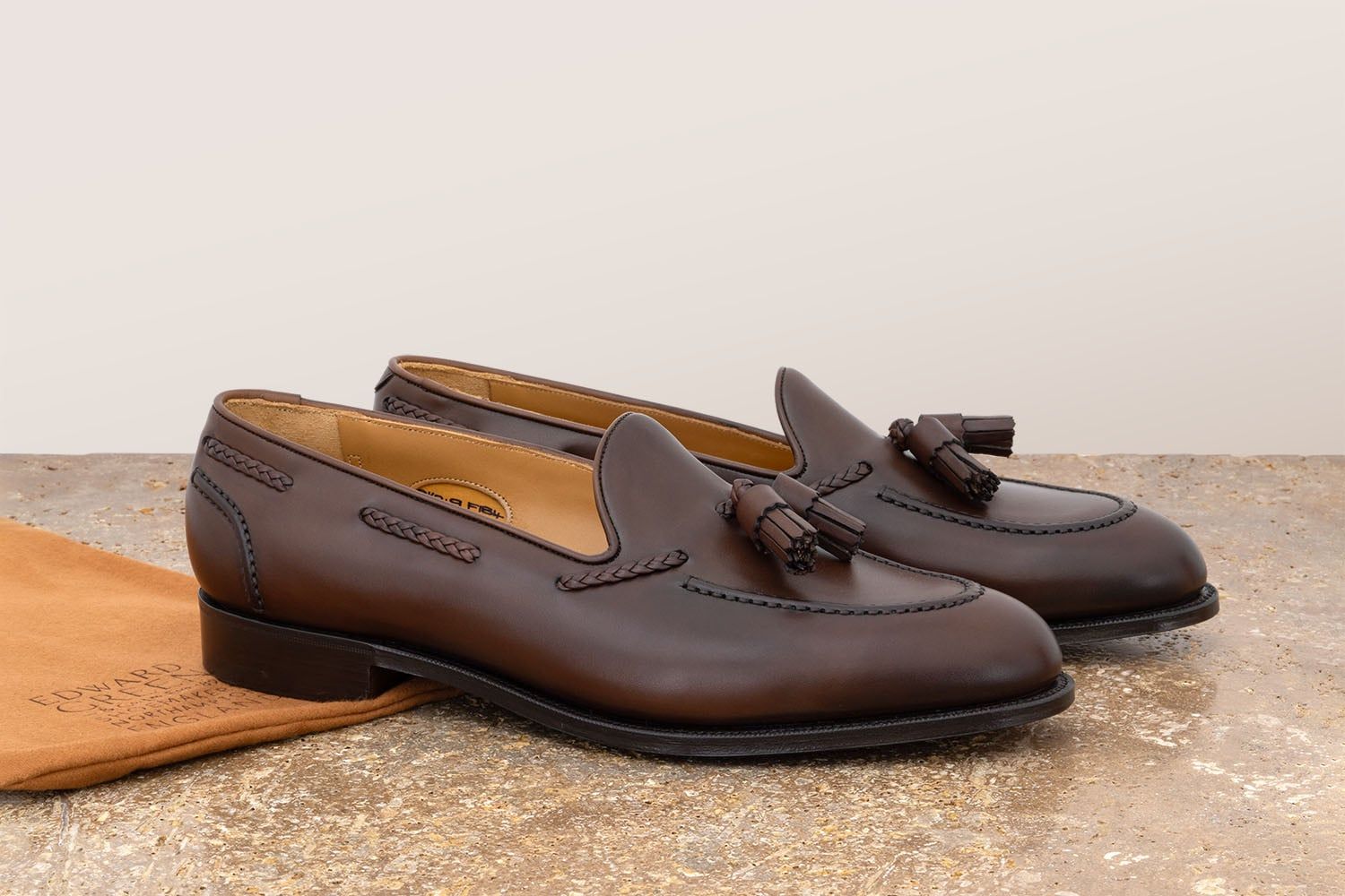 EDWARD GREEN Belgravia - Mocassino Con Nappine - Dark Oak Antique  BELGRAVIA