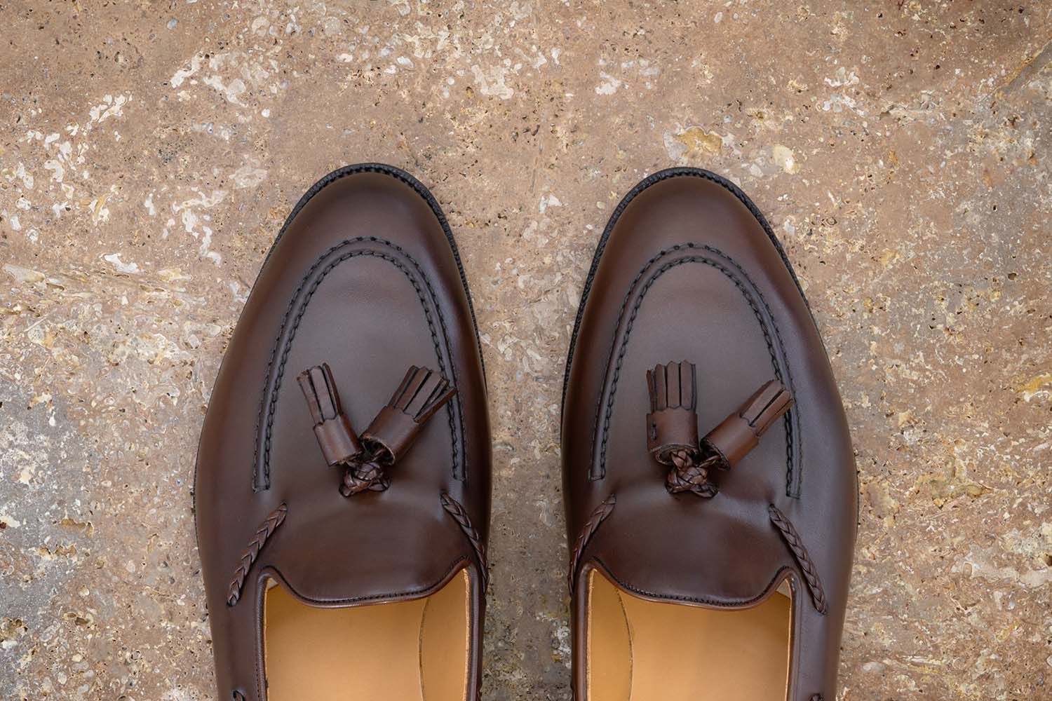 EDWARD GREEN Belgravia - Mocassino Con Nappine - Dark Oak Antique  BELGRAVIA