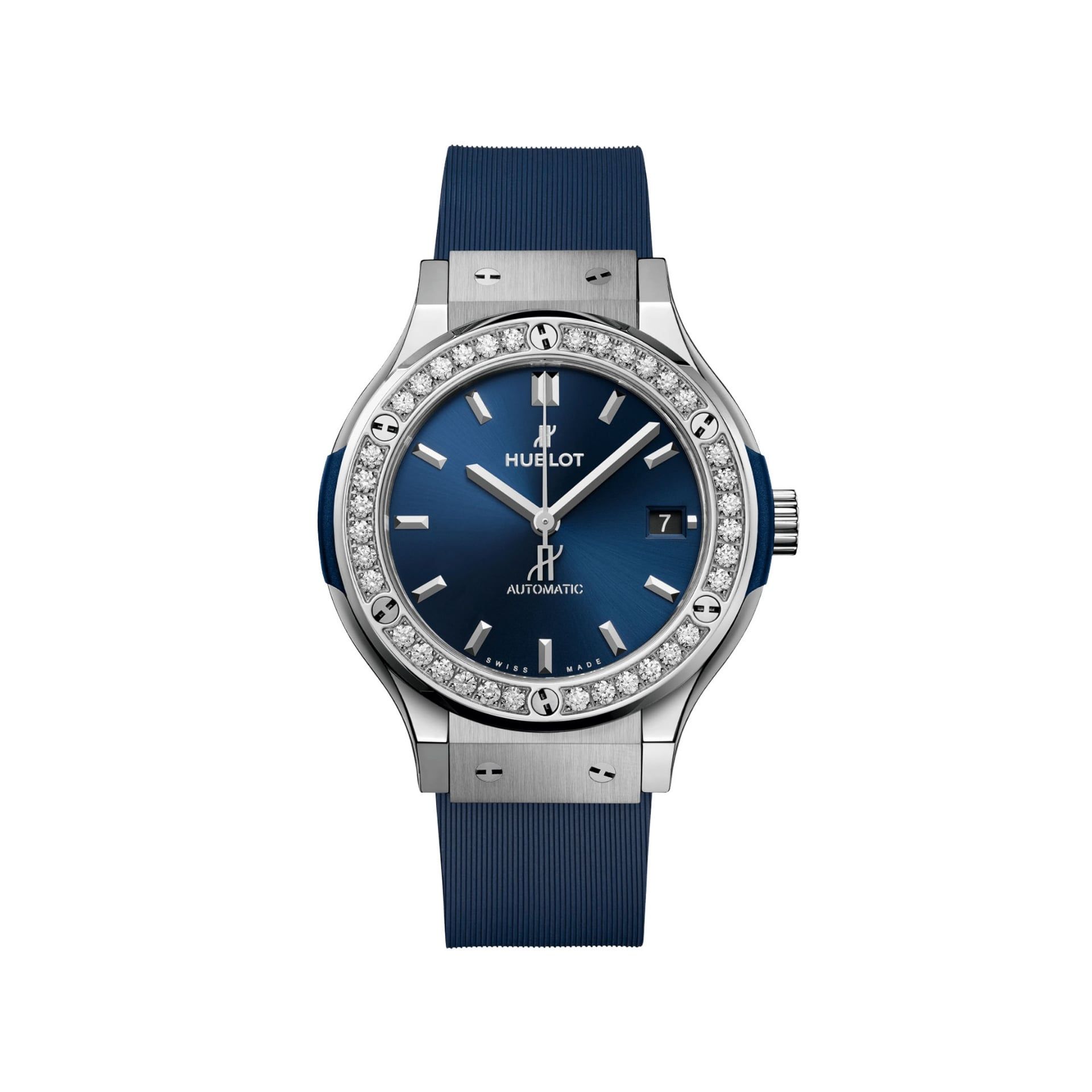 HUBLOT Classic Fusion Titanium Blue Diamonds 38 MM 565.NX.7170.RX.1204