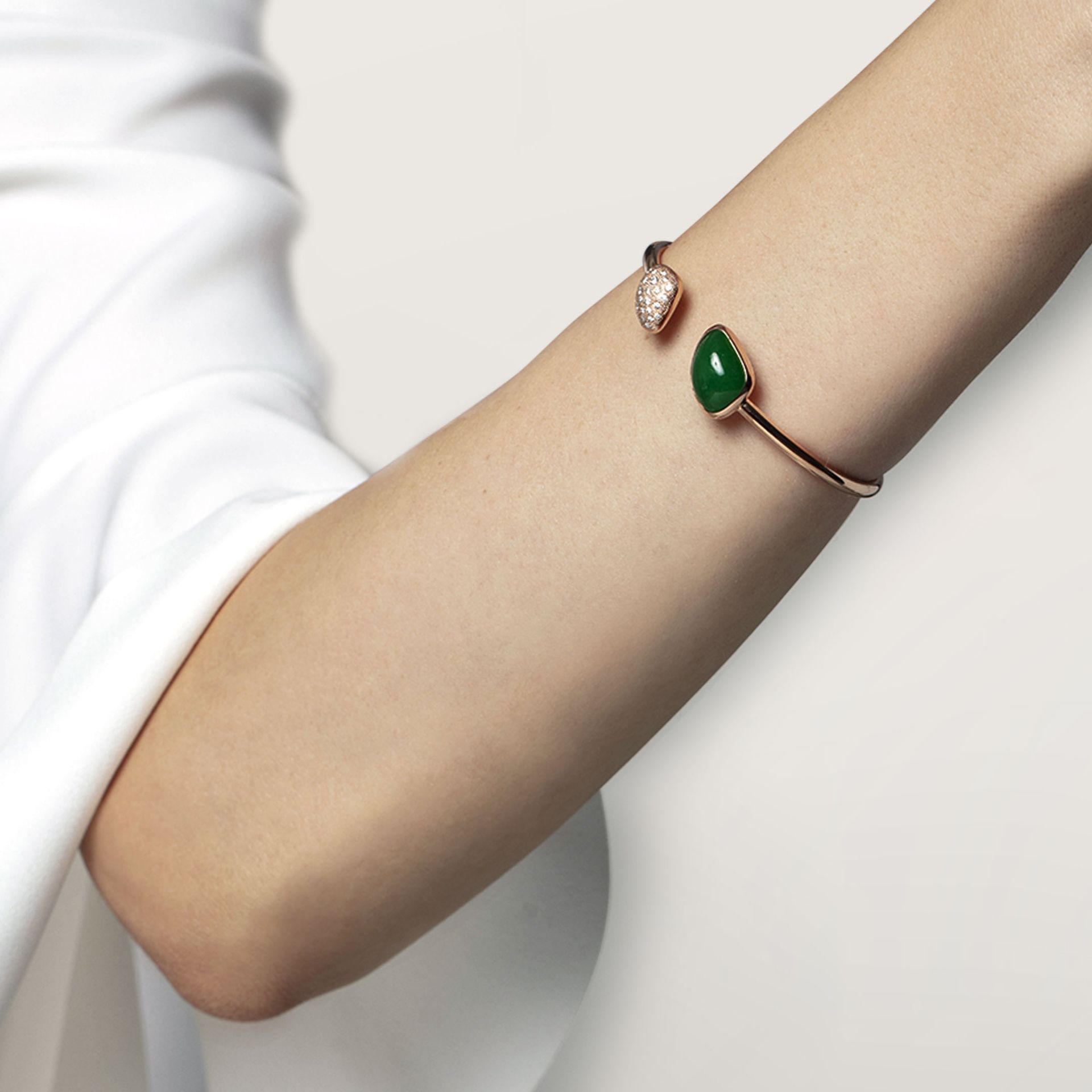 ASTRUA Bracciale Mykonos, Oro Rosa, Diamanti, Giada  MI85PDCGIVESCN.M