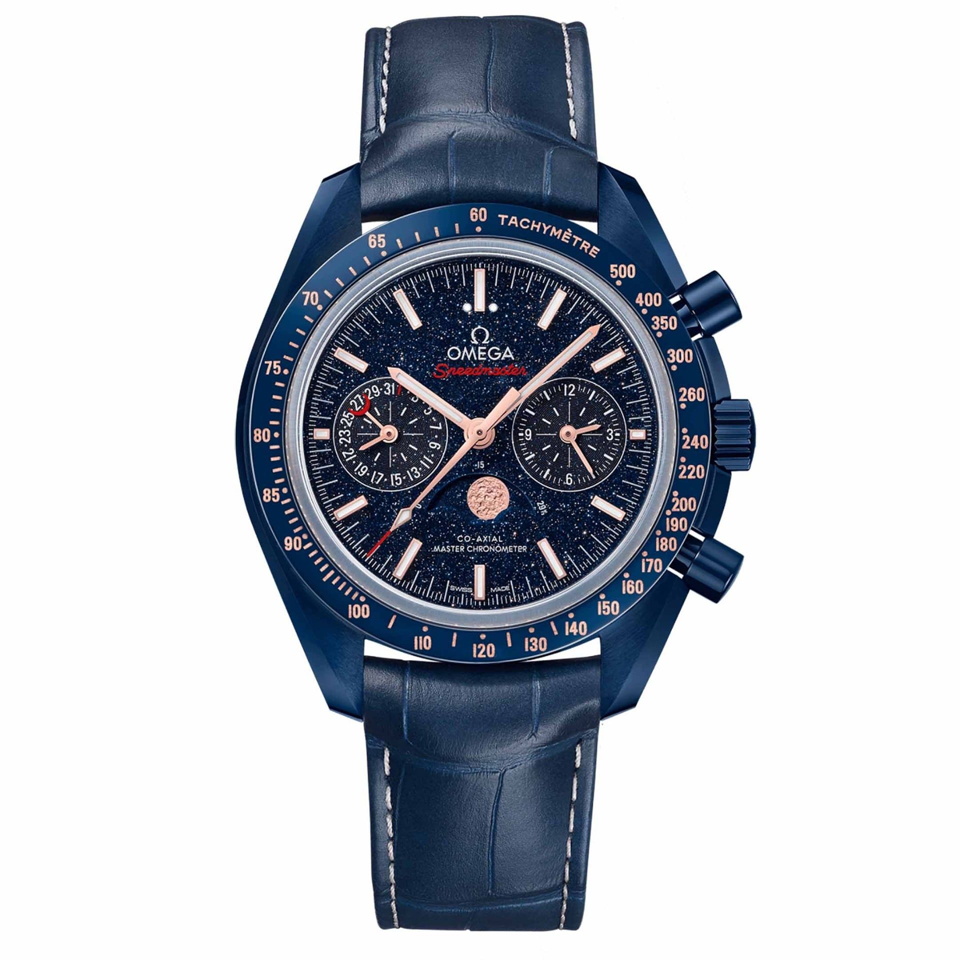 OMEGA Speedmaster Moonwatch Co-Axial Master Chronometer Moonphase Chronograph Blue Side Of The Moon 44,25 MM 304.93.44.52.03.002