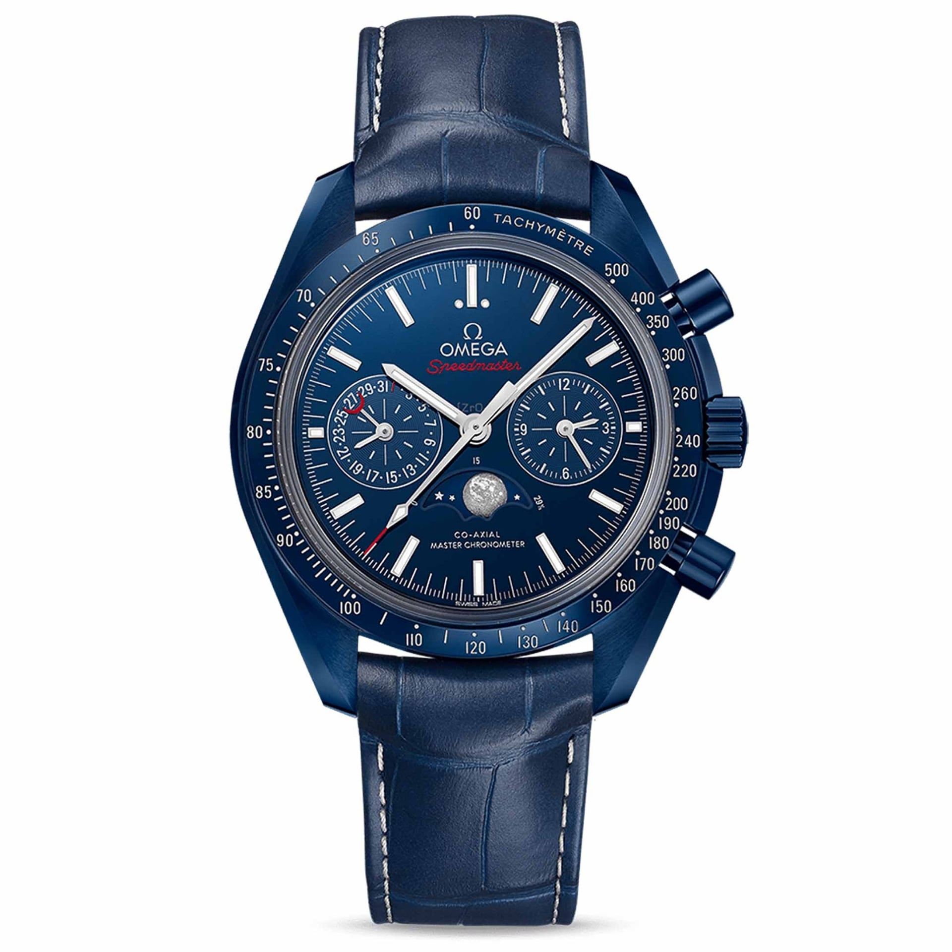 OMEGA Speedmaster Moonwatch Co-Axial Master Chronometer Moonphase Chronograph Blue Side Of The Moon 44.25 MM 304.93.44.52.03.001