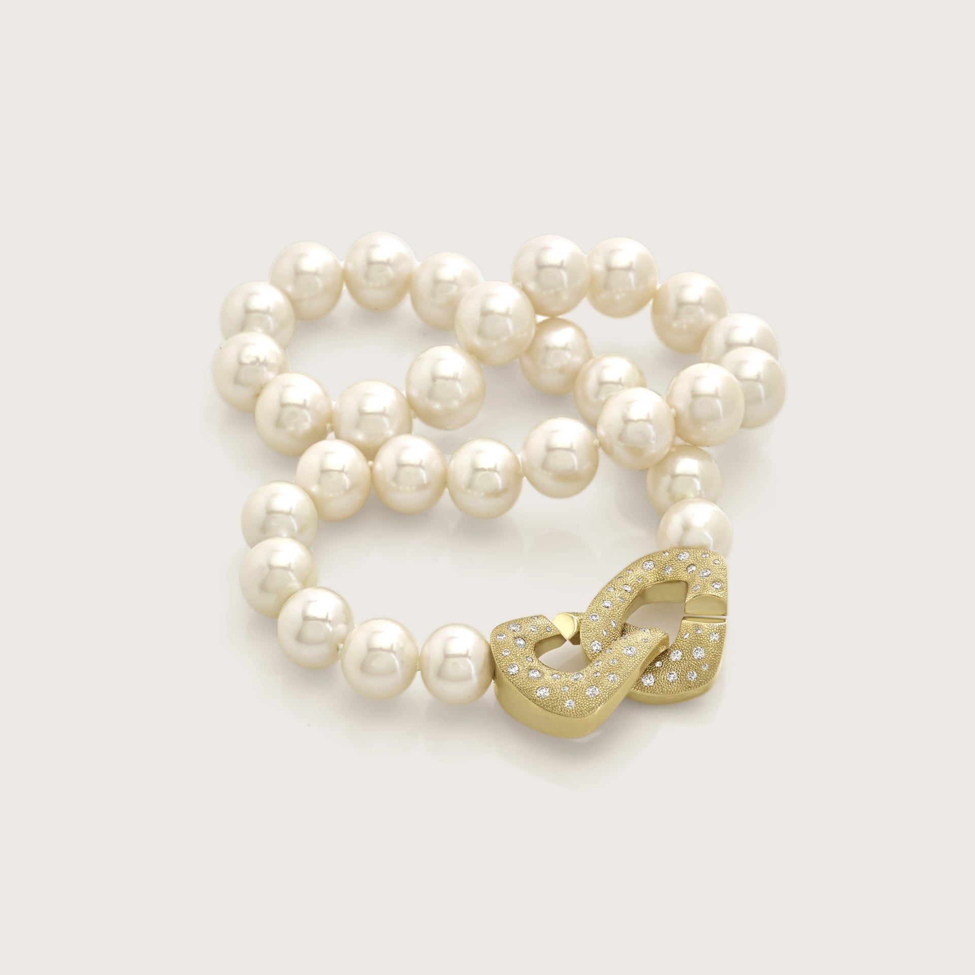 ASTRUA Collana Diva, Perle Freshwater, Oro Giallo Pavè  DI689KTGROPAUSCH12-14