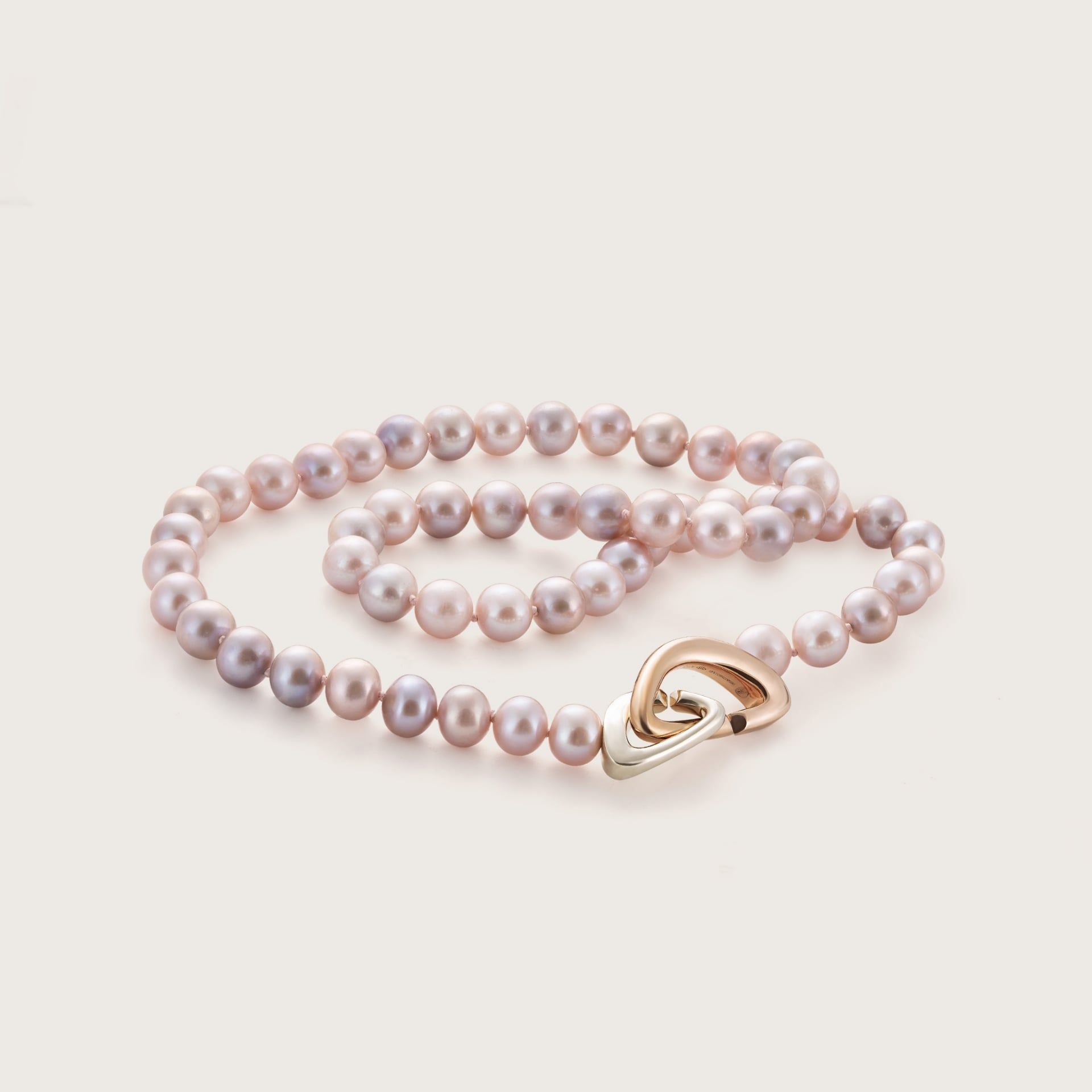 ASTRUA Collana Diva, Perle Freshwater, Oro Rosa e Oro Bianco  DI6599KT-PFWV7-7,5