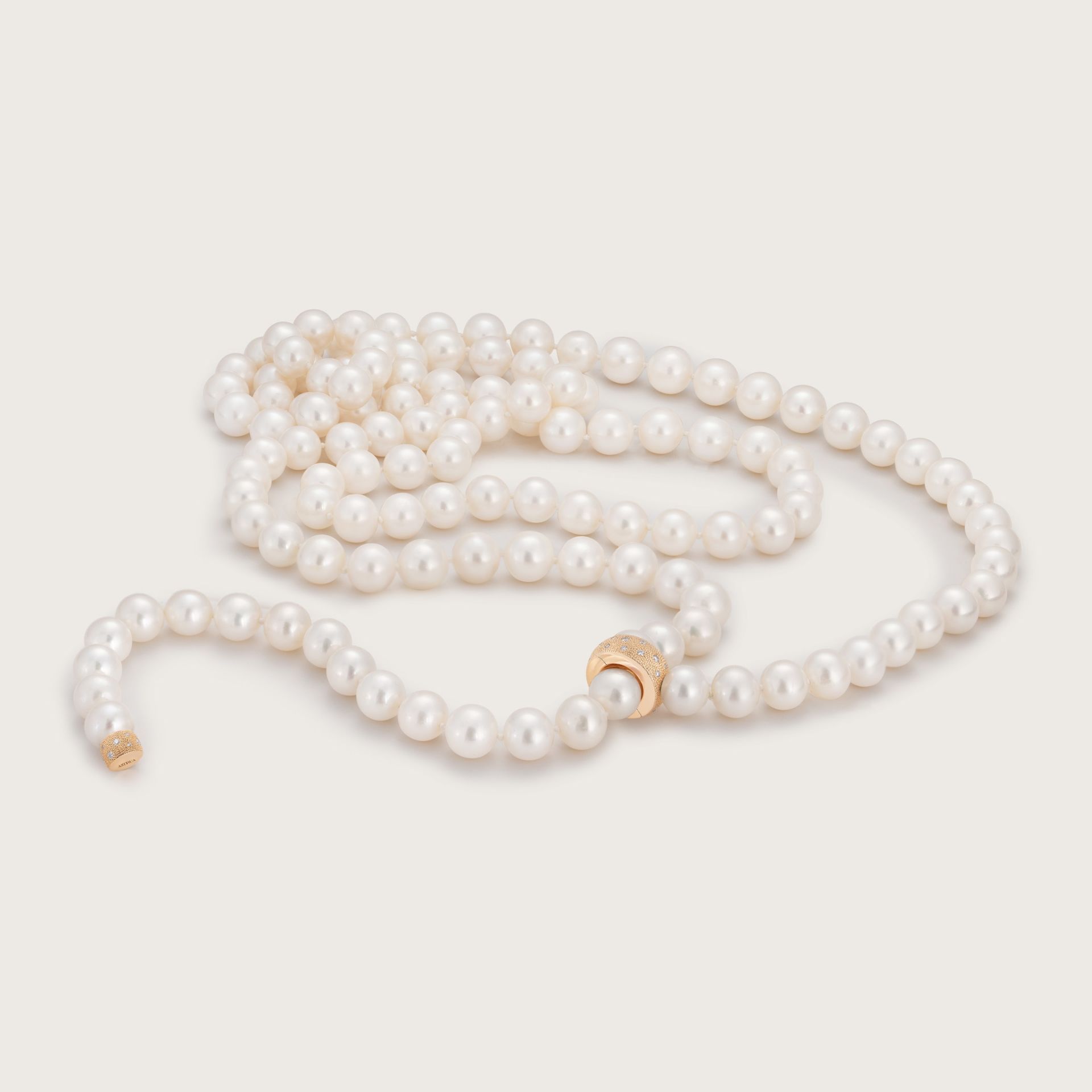 ASTRUA Collana Diva, Perle Akoya, Oro Rosa, Diamanti DI65MORPD-P3AK7-7,5