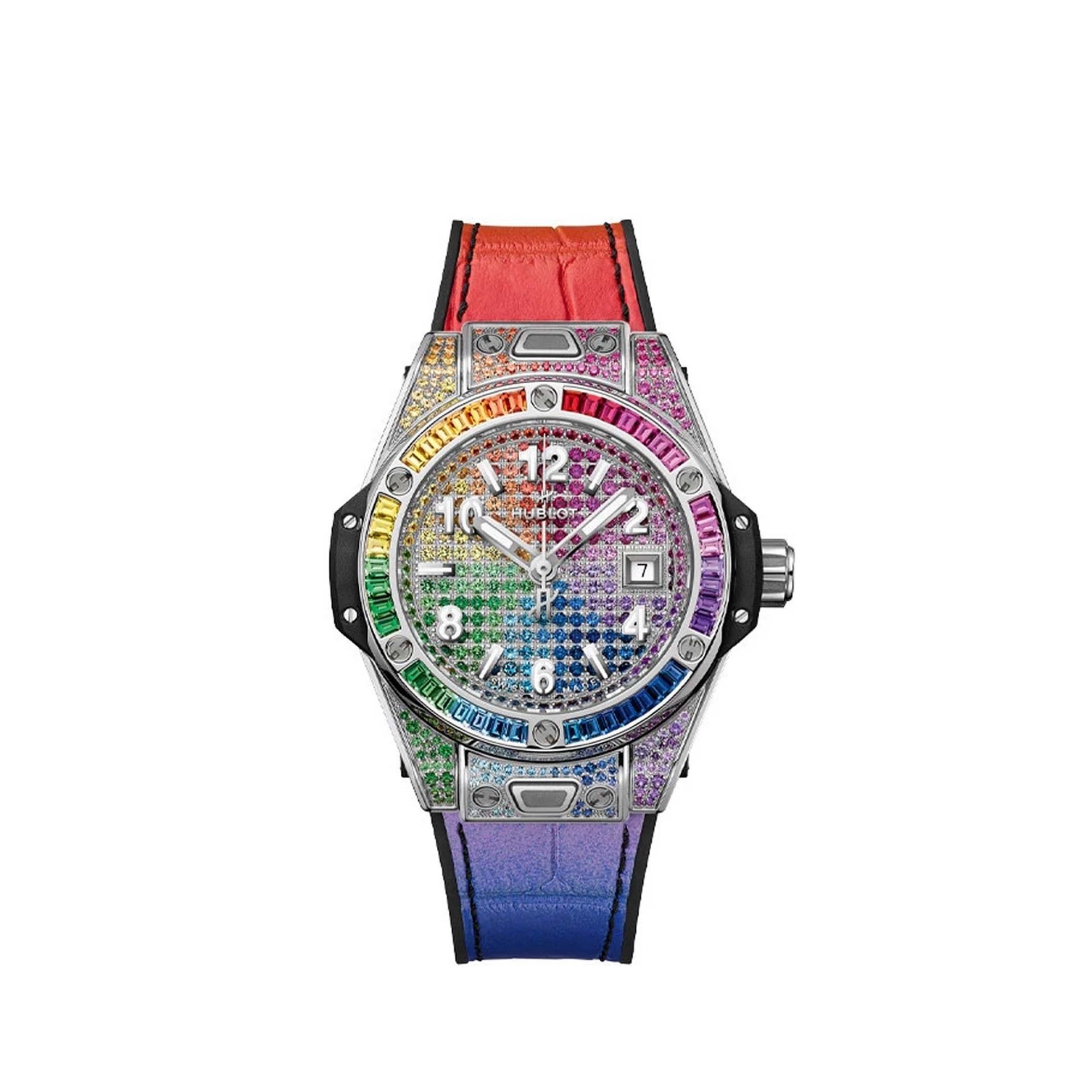 HUBLOT Big Bang One Click Steel Rainbow 33 MM 485.SX.9900.LR.0999