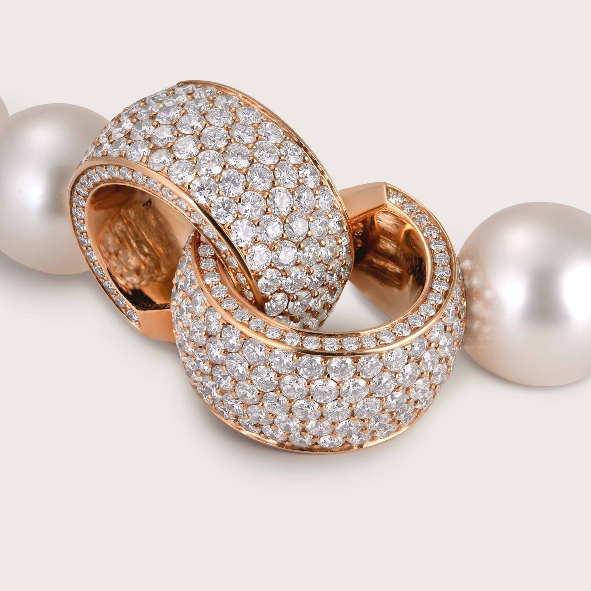 ASTRUA Collana Diva, Perle Australiane, Oro Rosa, Diamanti  1559DLPD.10