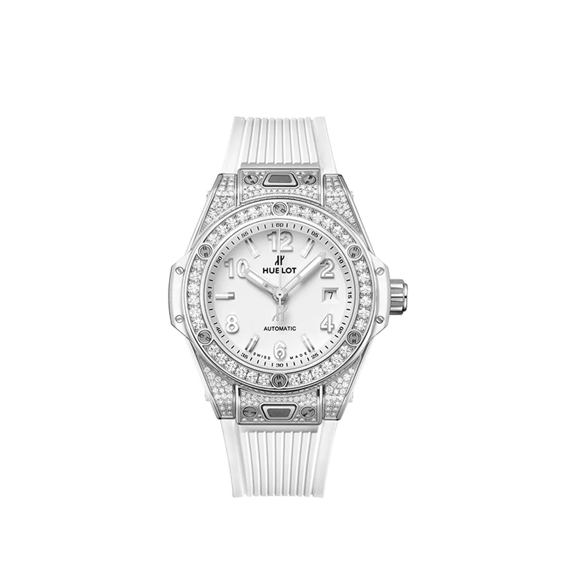 HUBLOT Big Bang One Click Steel White Pavé 33 MM 485.SE.2010.RW.1604