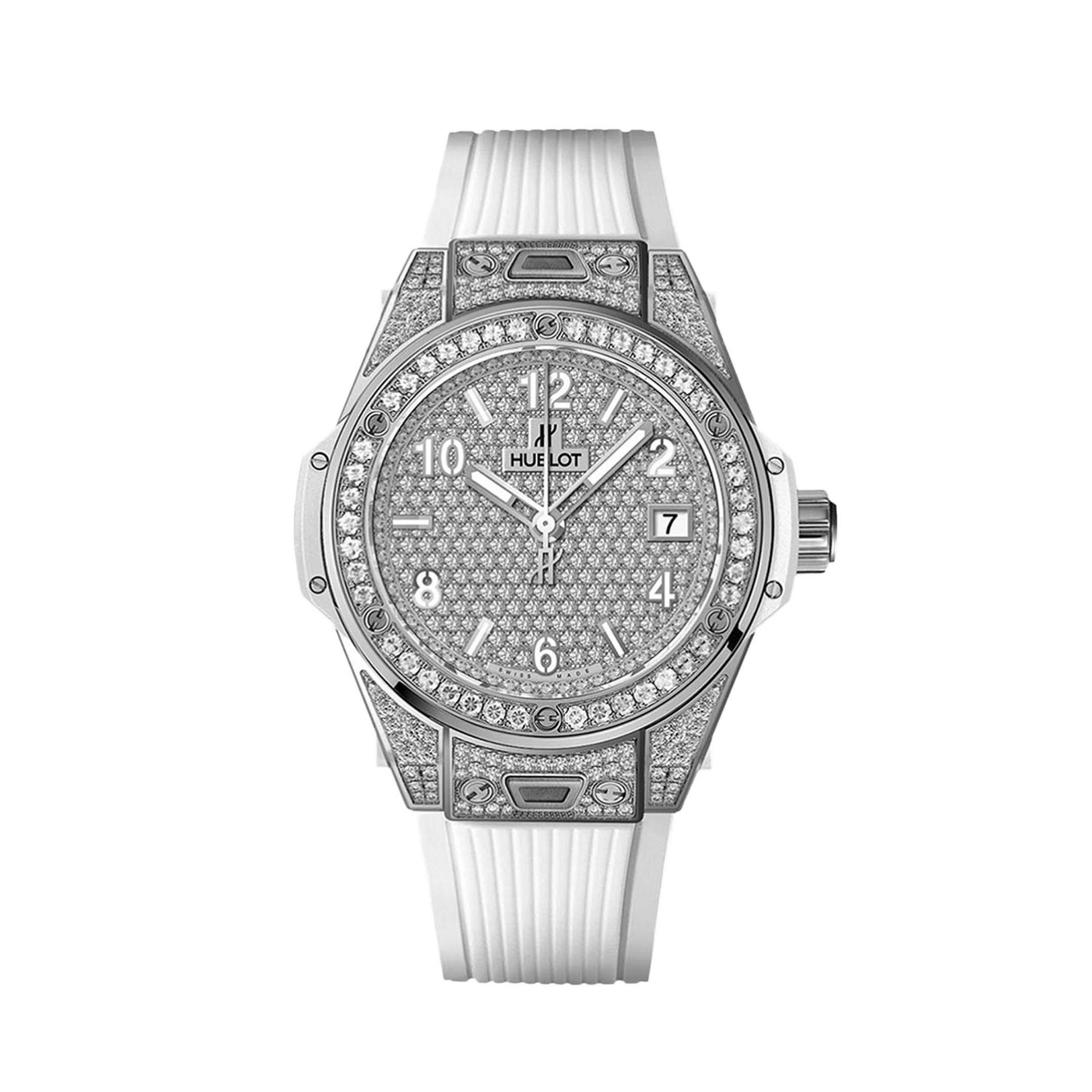 HUBLOT Big Bang One Click Steel White Full Pavé 39 MM 465.SE.9010.RW.1604