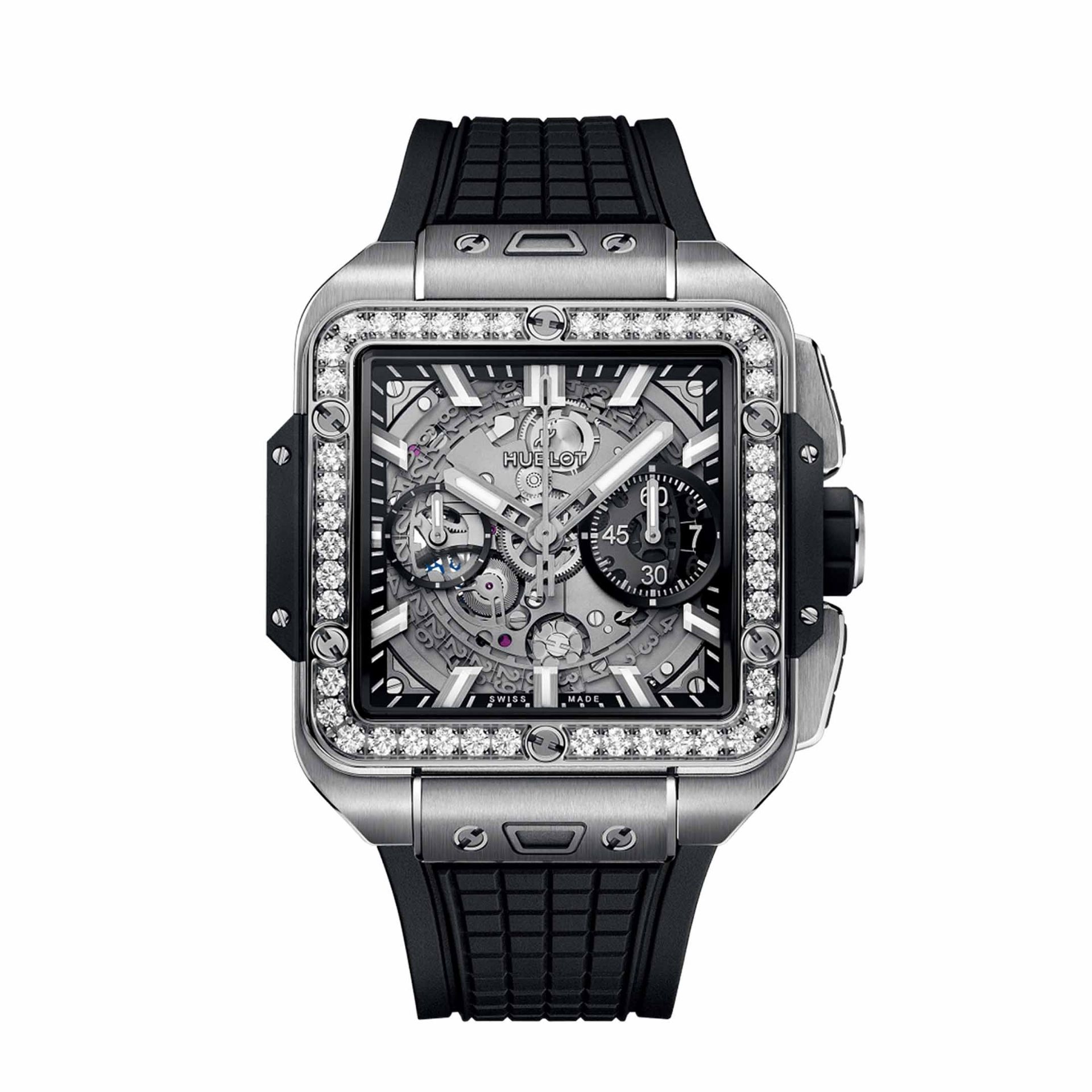 HUBLOT Square Bang Unico Titanium Diamonds 42 MM 821.NX.0170.RX.1204