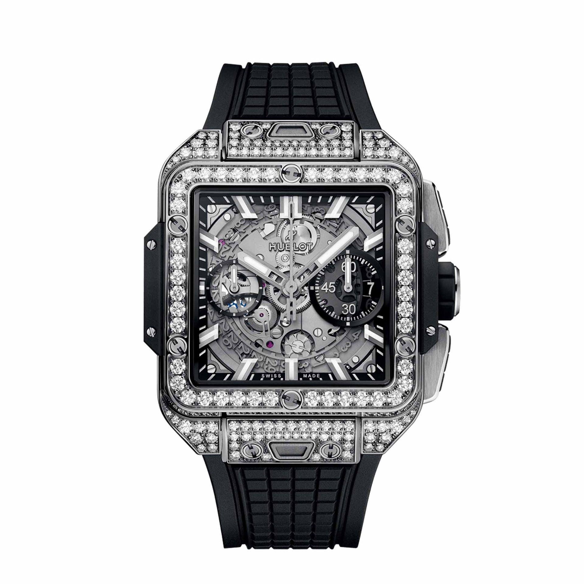 HUBLOT Square Bang Unico Titanium Pavé 42 MM 821.NX.0170.RX.1604