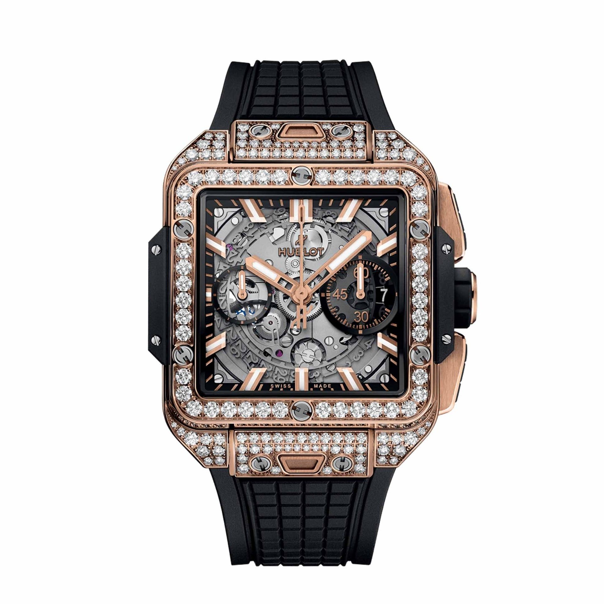 HUBLOT Square Bang Unico King Gold Pavé 42 MM 821.OX.0180.RX.1604