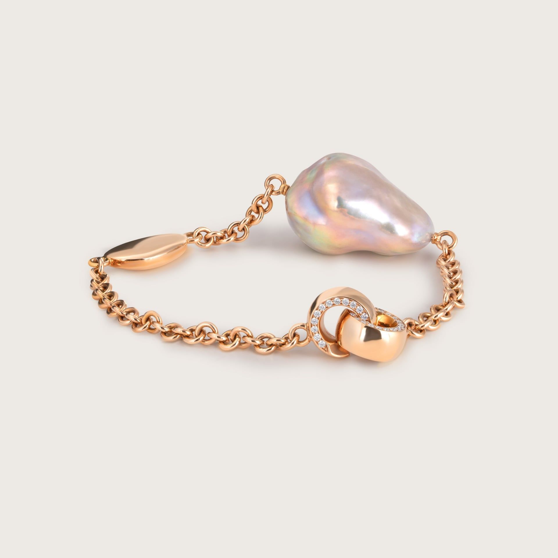 ASTRUA Bracciale Diva, Oro Rosa, Perla, Diamanti  DI85DL-1PBAR