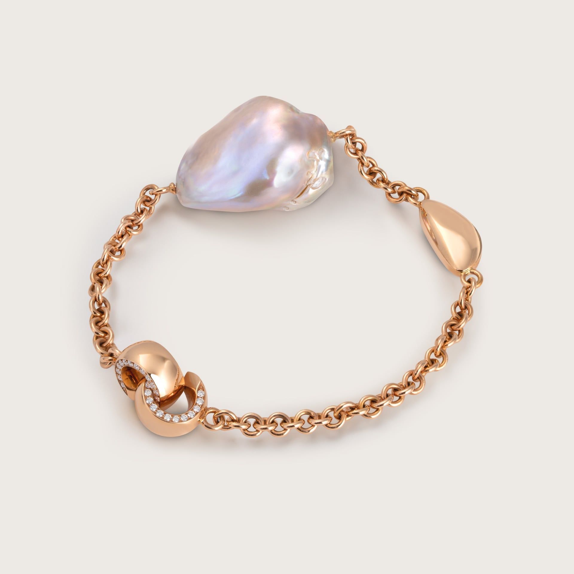 ASTRUA Bracciale Diva, Oro Rosa, Perla, Diamanti  DI85DL-1PBAR