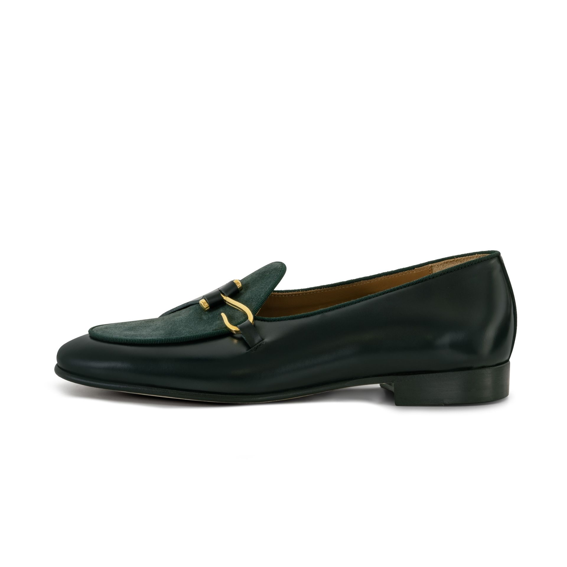 EDHÈN MILANO Comporta - Scarpa Con Fibbia Pelle e Nabuk Verde  COMPABBRGRNCAMGRN