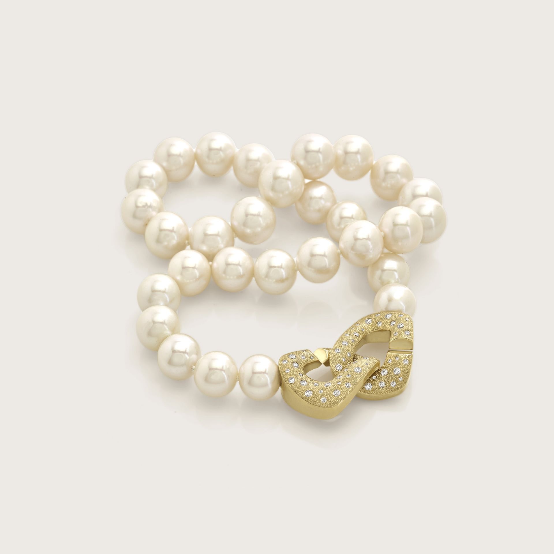 ASTRUA Collana Diva, Perle Freshwater, Oro Giallo Pavè  DI689KTGROPAUSCH12-14