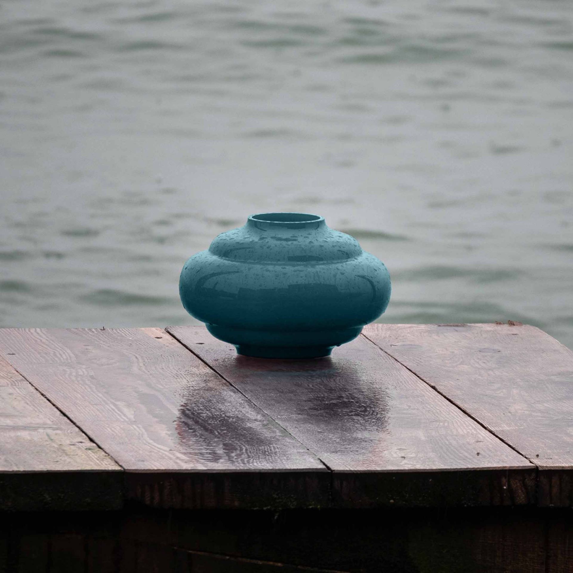 SALVIATI Vaso Lido Liberty Bowl Verde Pavone H 18 CM / Ø 28 CM 20211