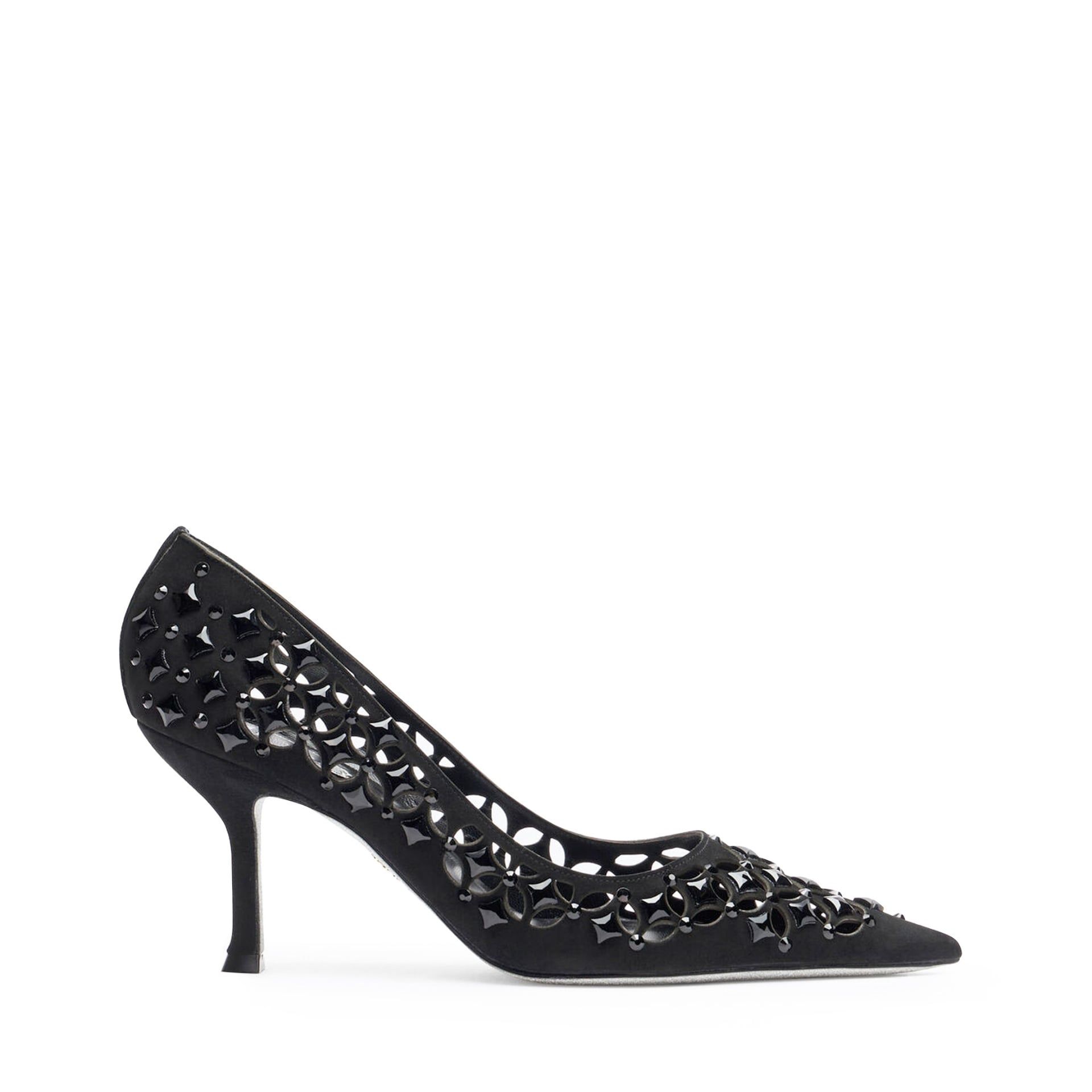 RENE CAOVILLA Trifora - Décolleté Tacco Medio Suede Nero  C12212-080-C001V050