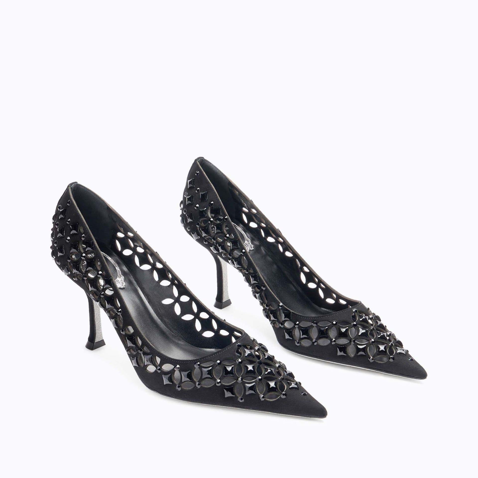 RENE CAOVILLA Trifora - Décolleté Tacco Medio Suede Nero  C12212-080-C001V050