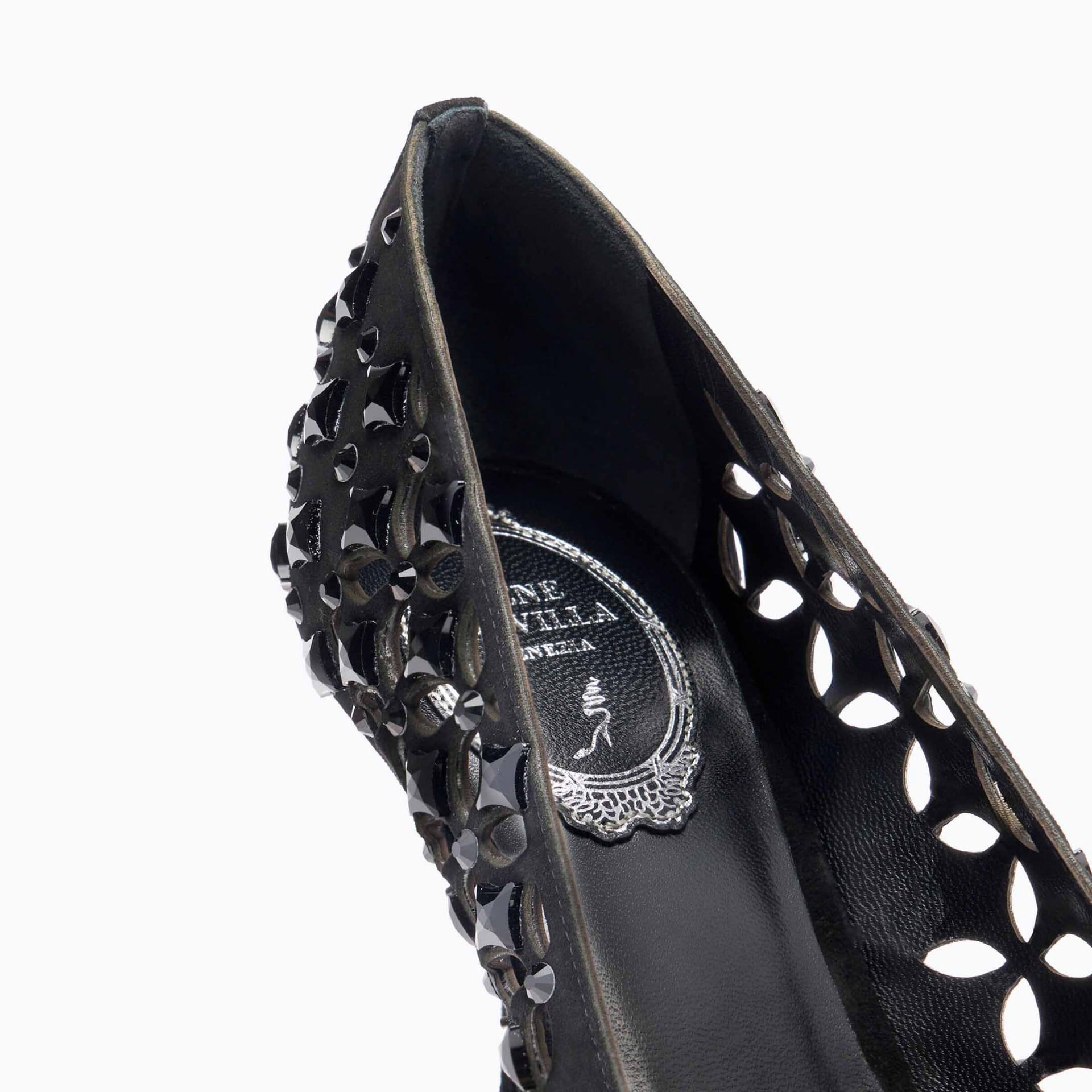 RENE CAOVILLA Trifora - Décolleté Tacco Medio Suede Nero  C12212-080-C001V050