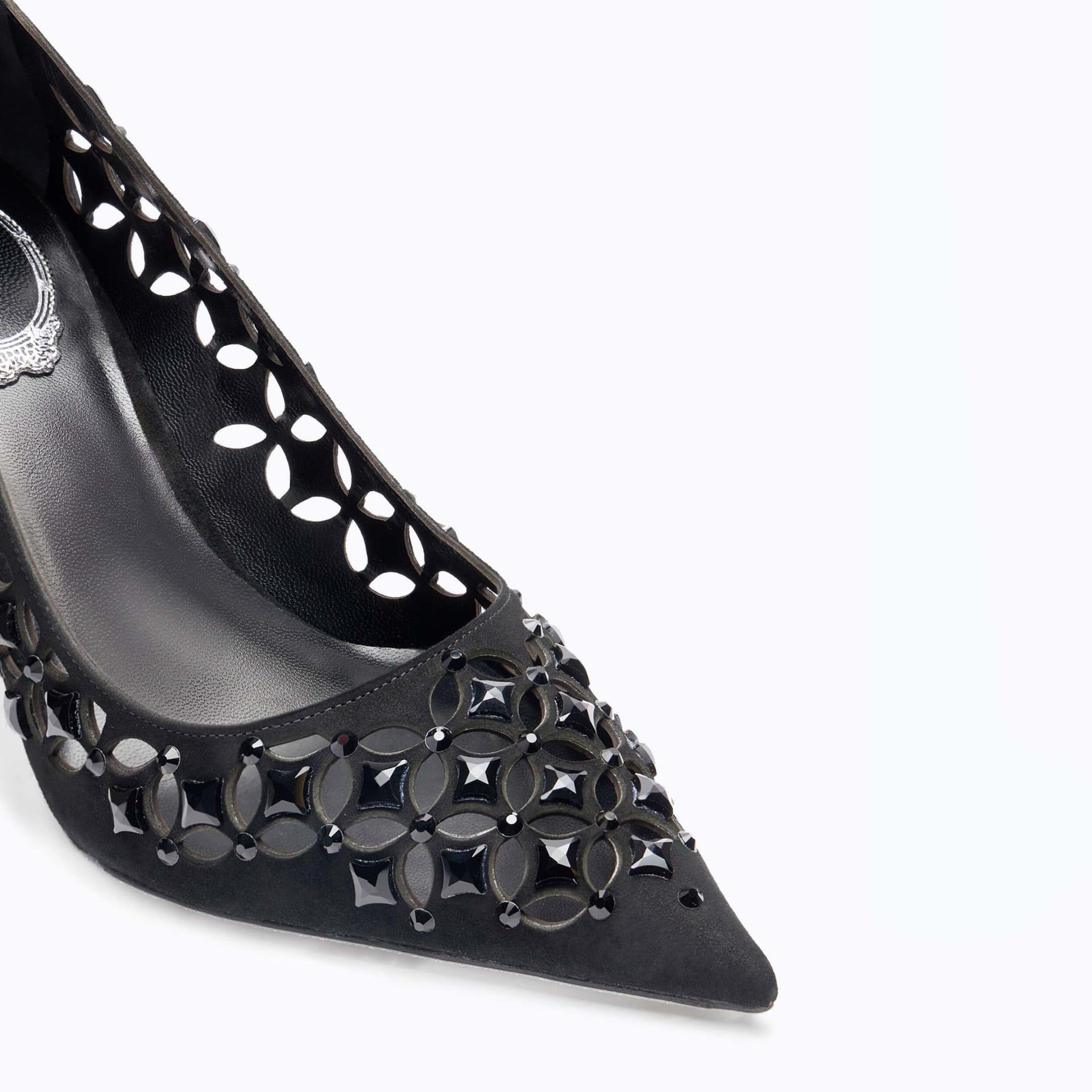 RENE CAOVILLA Trifora - Décolleté Tacco Medio Suede Nero  C12212-080-C001V050