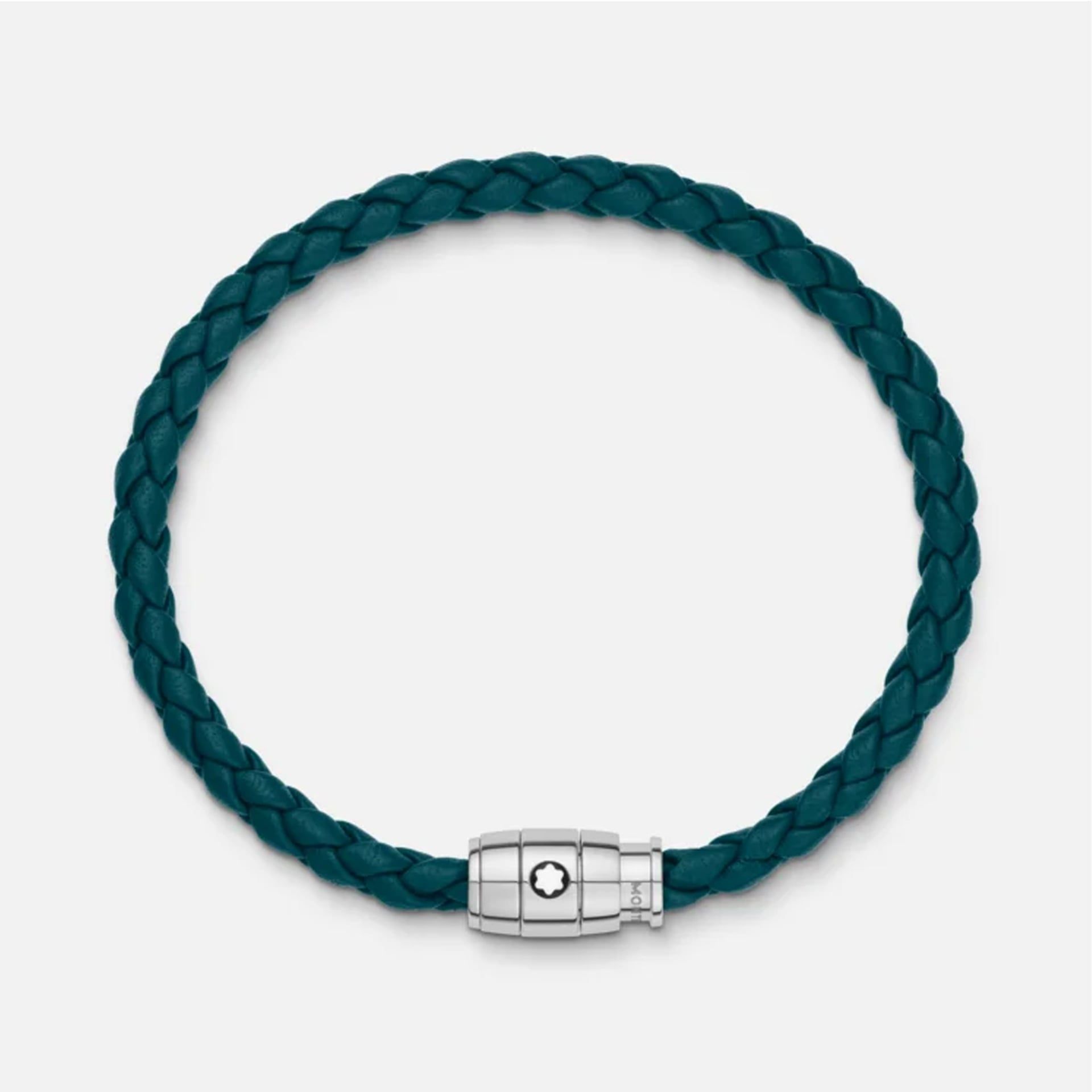 MONTBLANC Bracciale in Acciaio a 3 Anelli Meisterstück in Pelle Blu Cipro  134067