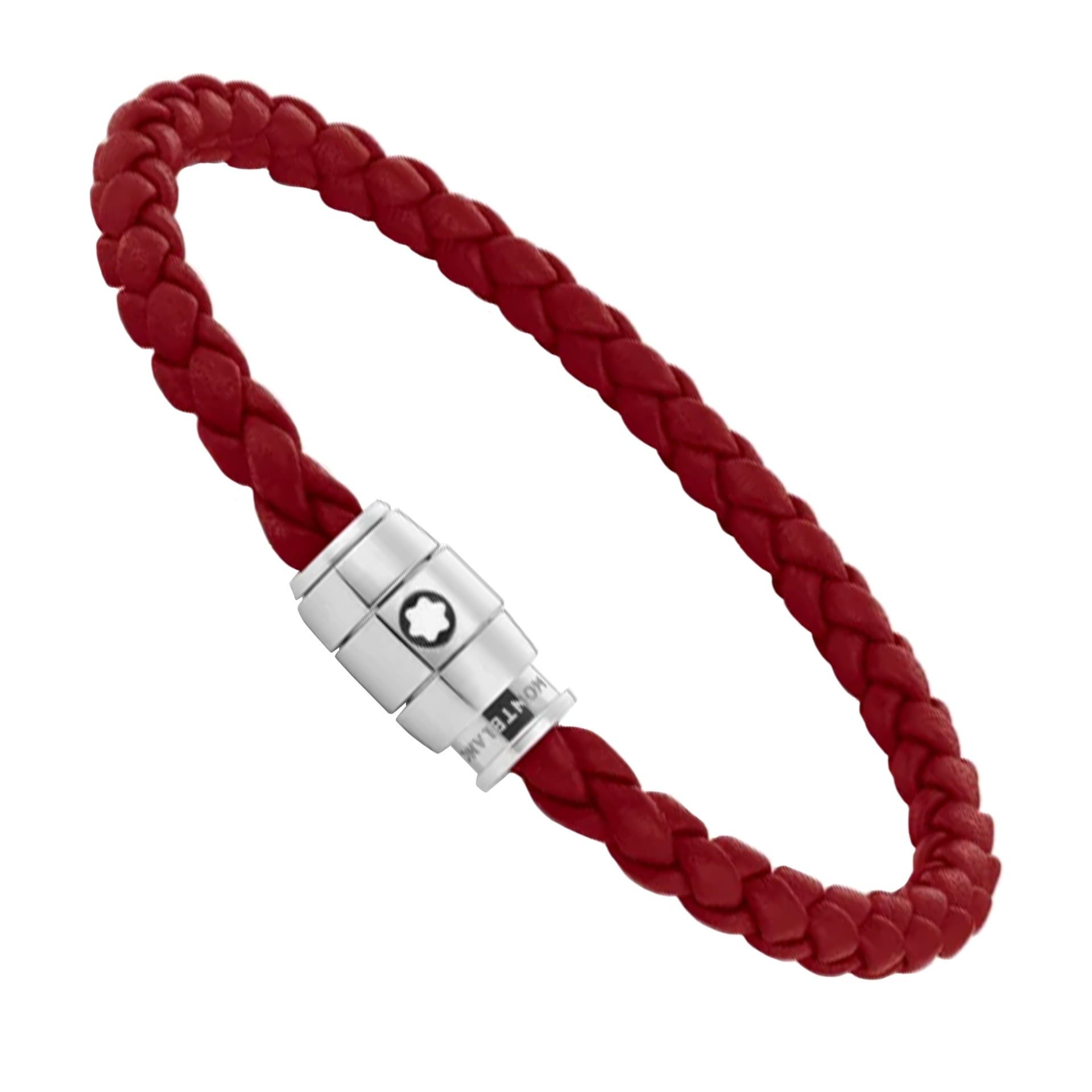 MONTBLANC Bracciale in Acciaio a 3 Anelli Meisterstück in Pelle Ruggine Scuro  134064