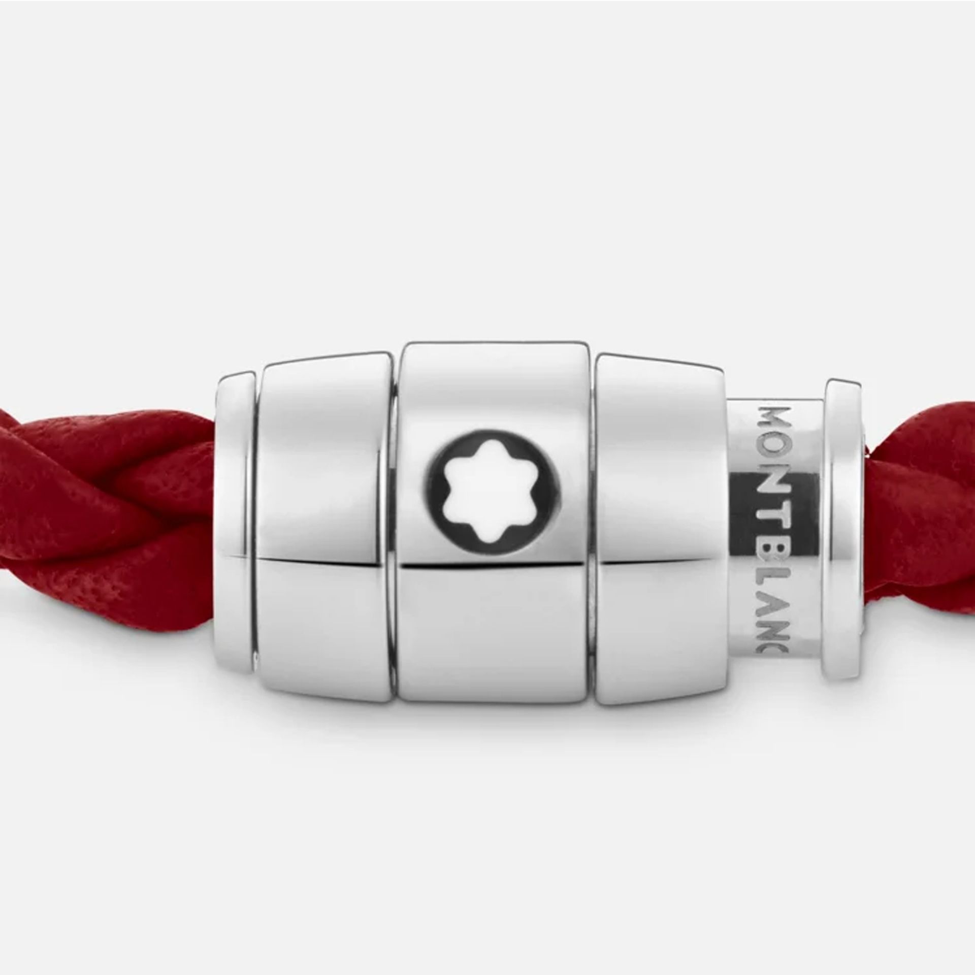 MONTBLANC Bracciale in Acciaio a 3 Anelli Meisterstück in Pelle Ruggine Scuro  134064