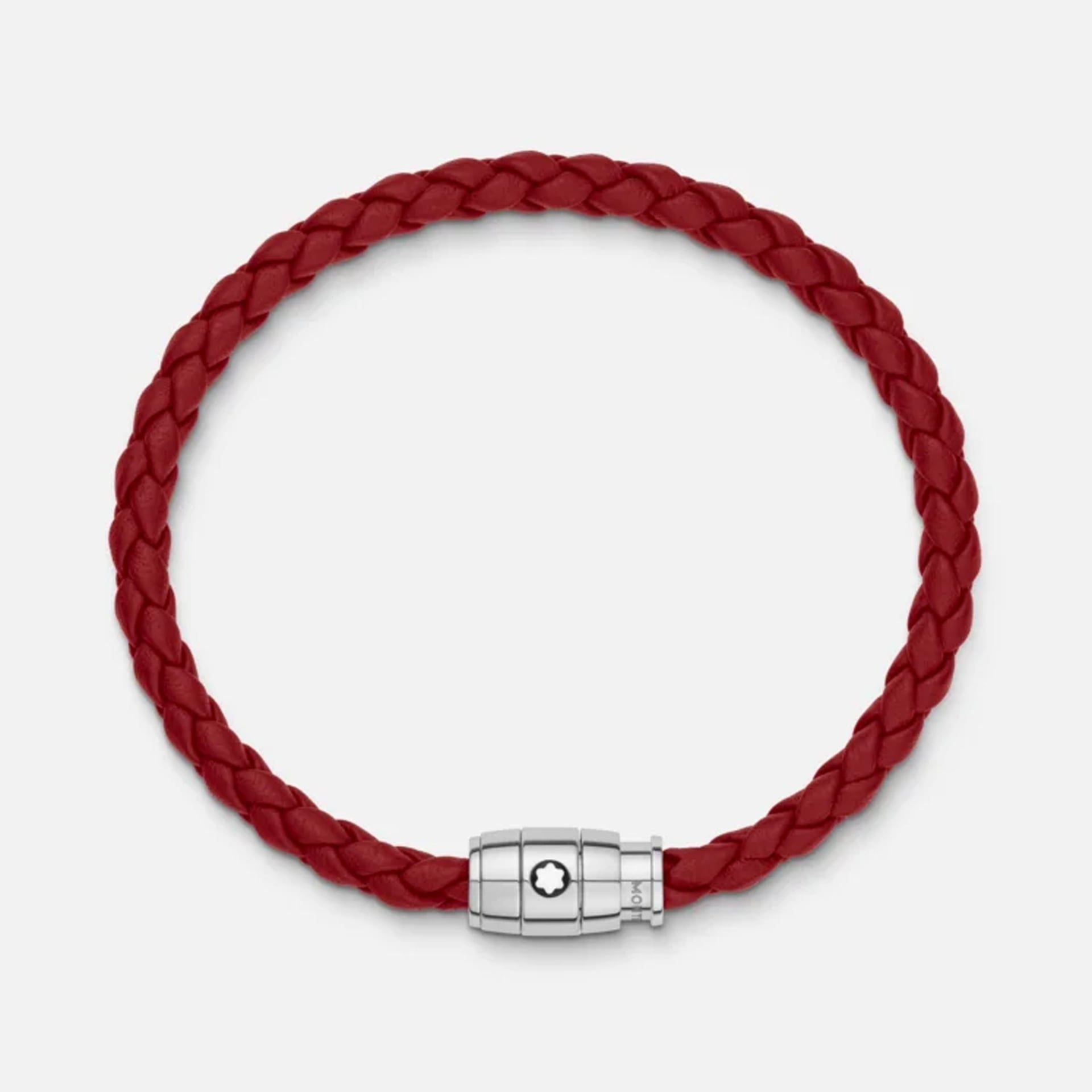 MONTBLANC Bracciale in Acciaio a 3 Anelli Meisterstück in Pelle Ruggine Scuro  134064