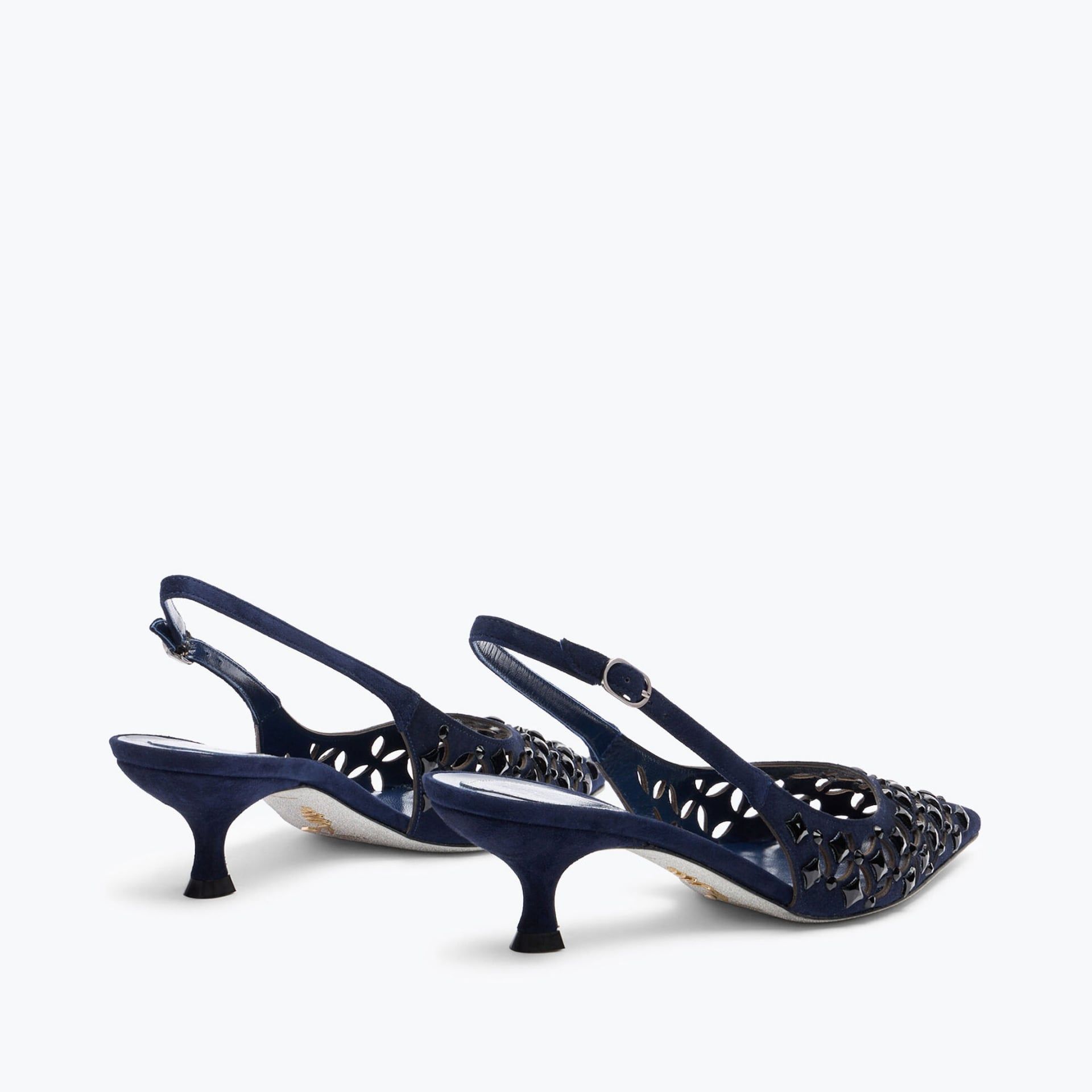Rene Caovilla Trifora - Slingback Tacco Basso Blu Notte  C12184-050-C001Y124