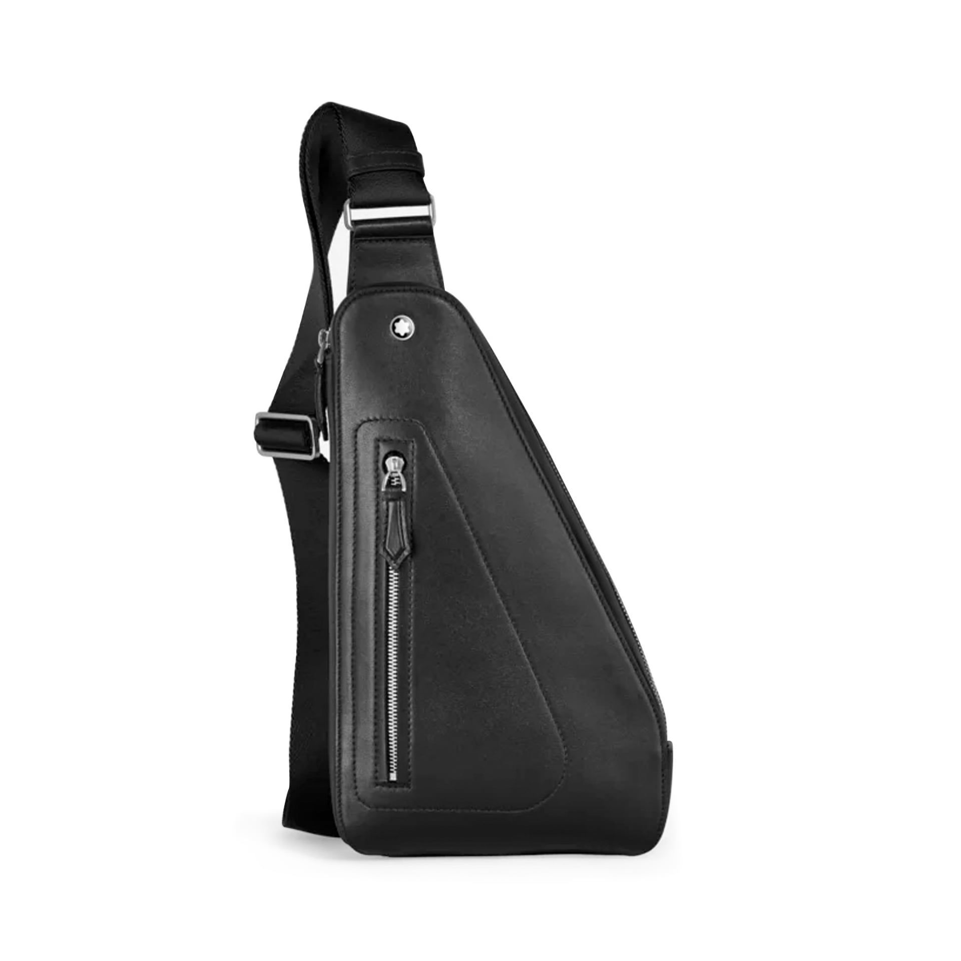 MONTBLANC Borsa a Tracolla in Pelle Nera Soft Compatta  198742