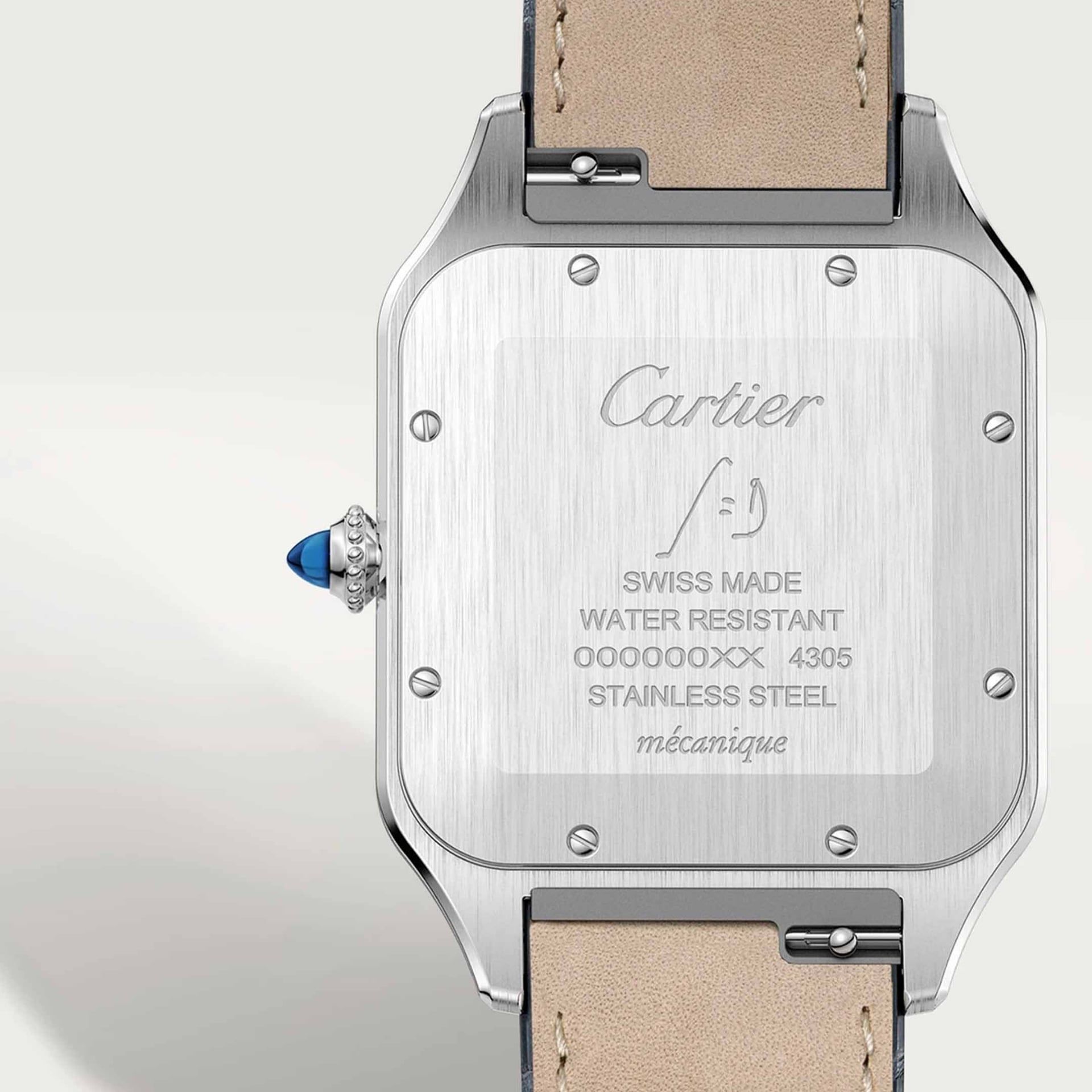 CARTIER Santos-Dumont Modello XL, Oro Rosa E Acciaio, Pelle 46,6 x 33,9 MM W2SA0017
