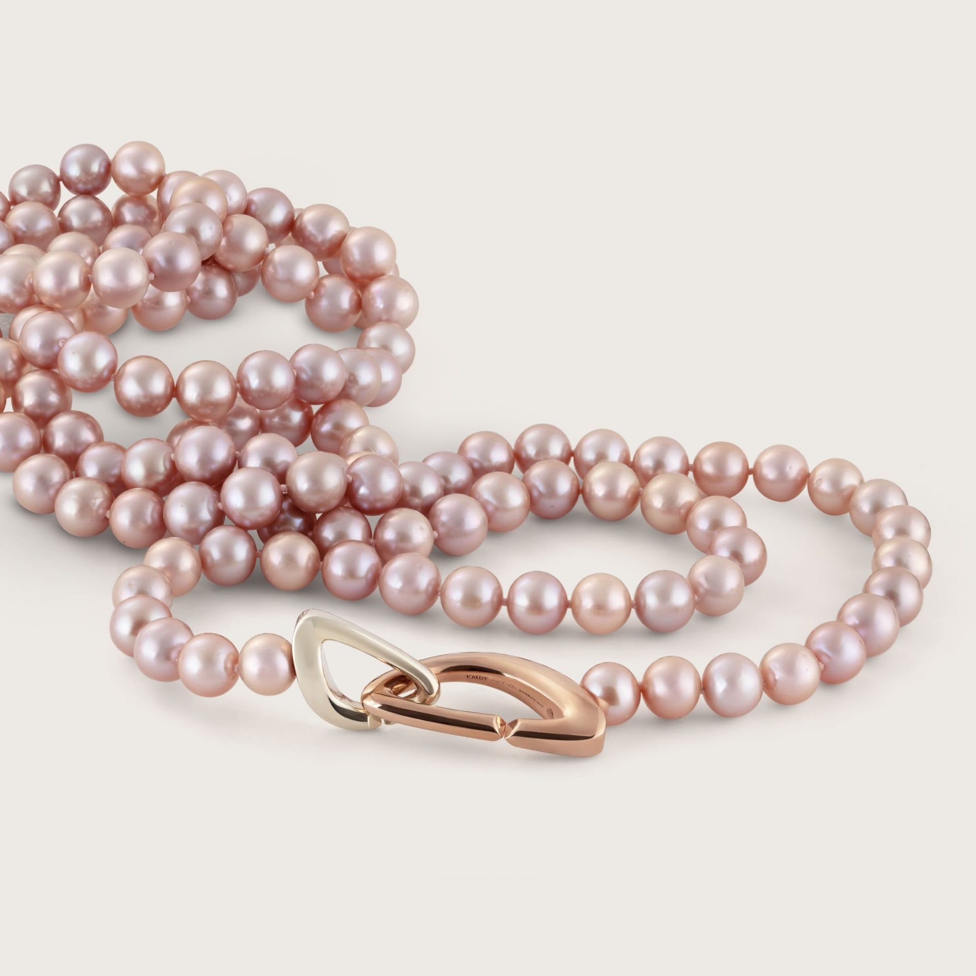 ASTRUA Collana Diva, Perle Freshwater, Oro Rosa e Oro Bianco  DI6599KT.LM-3PFWR9-10
