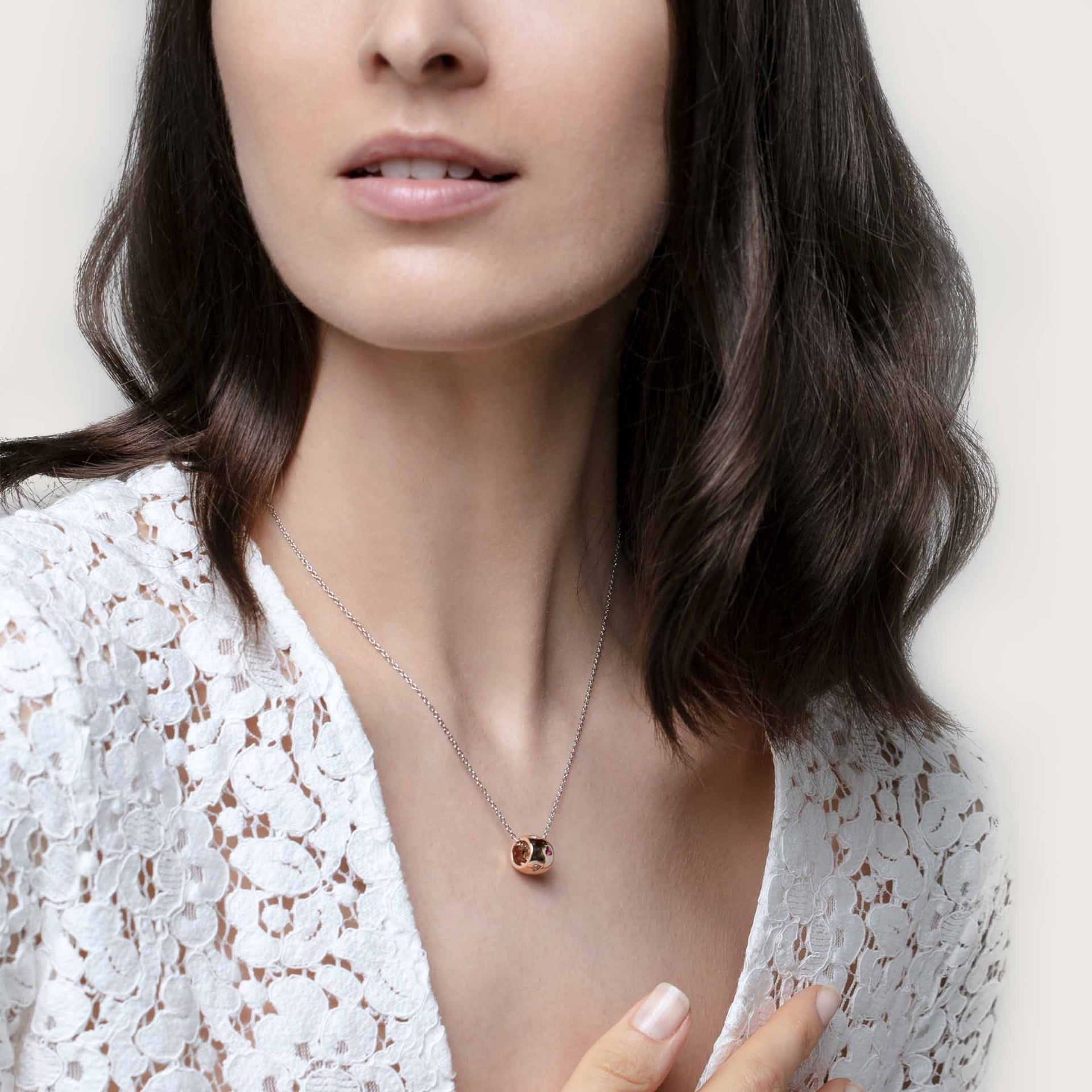 ASTRUA Ciondolo Perché Ti Amo, Oro Rosa, Diamanti, Rubino  195DRCU.9