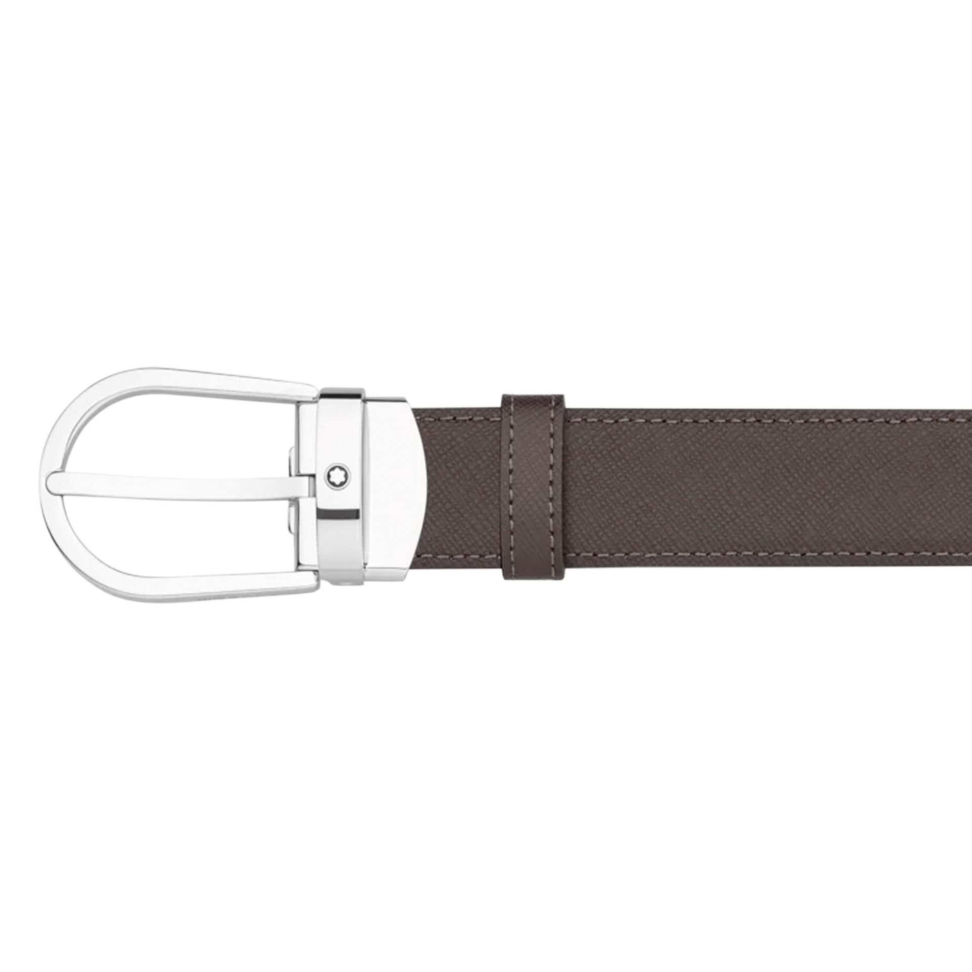 MONTBLANC Cintura Reversibile in Pelle Nera/Marrone 30 Mm Con Fibbia a Ferro di Cavallo  113834