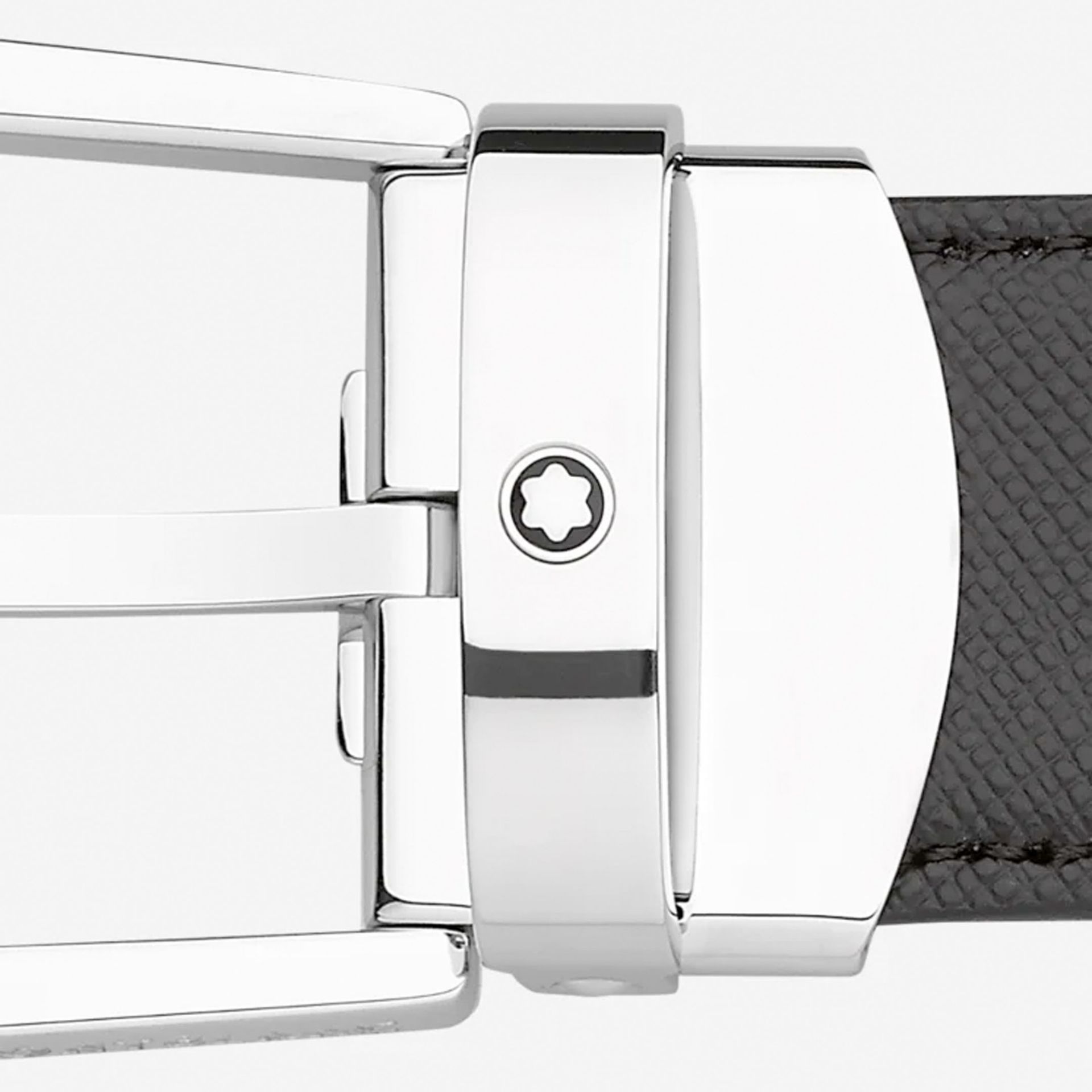 MONTBLANC Cintura Reversibile in Pelle Nera/Marrone 30 Mm Con Fibbia a Ferro di Cavallo  113834