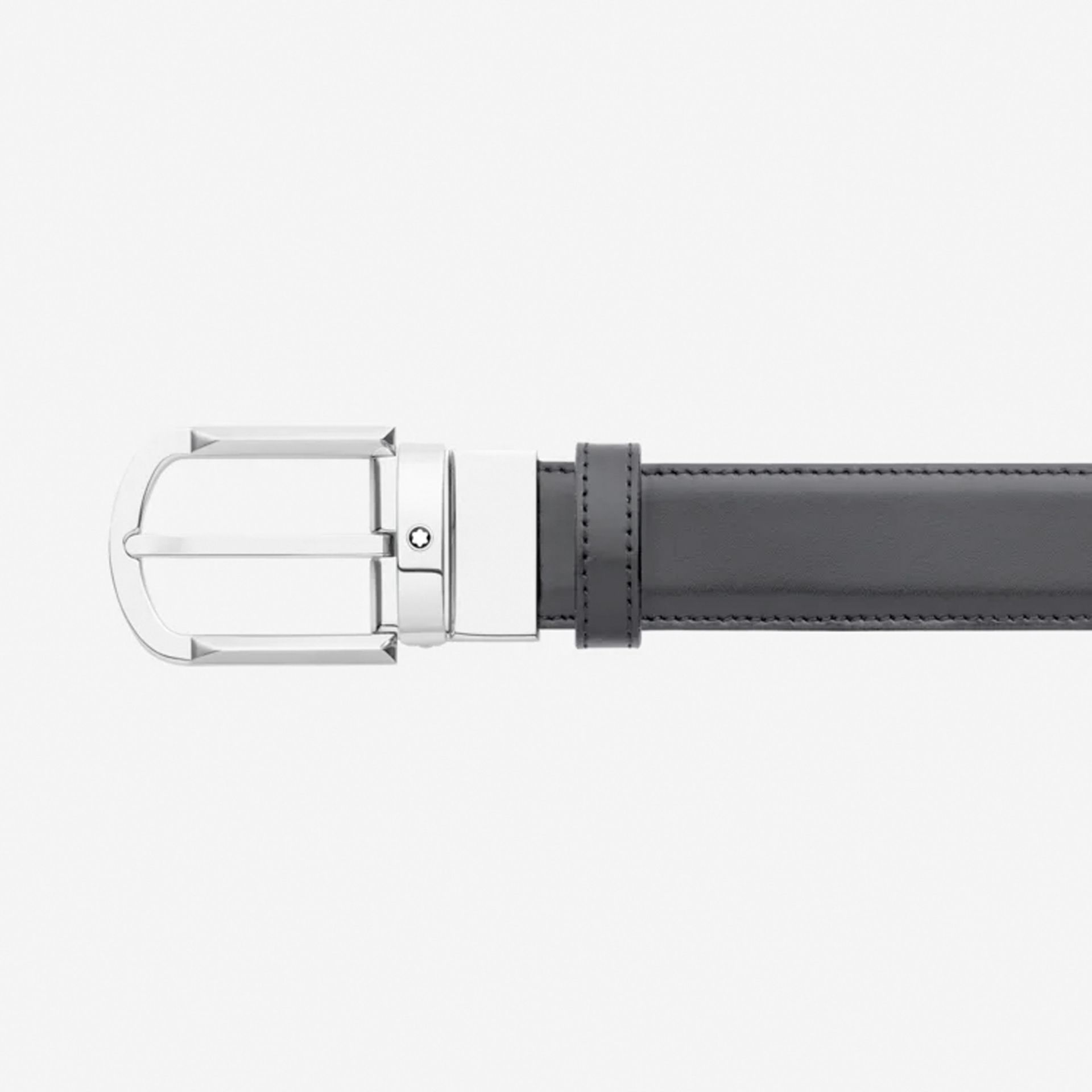 MONTBLANC Cintura Reversibile in Pelle Nera/Marrone 30 Mm Con Fibbia a Ferro di Cavallo  111080