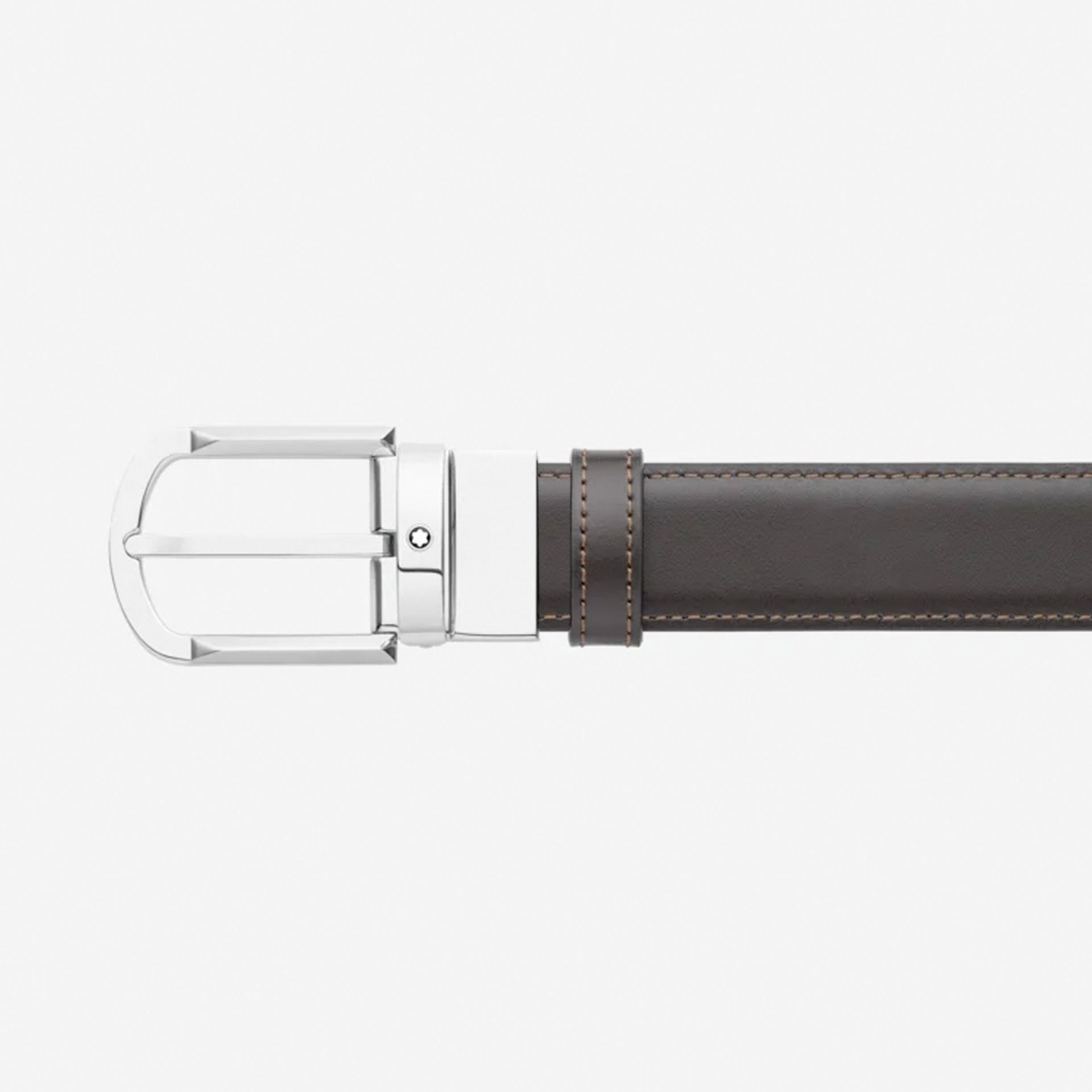 MONTBLANC Cintura Reversibile in Pelle Nera/Marrone 30 Mm Con Fibbia a Ferro di Cavallo  111080