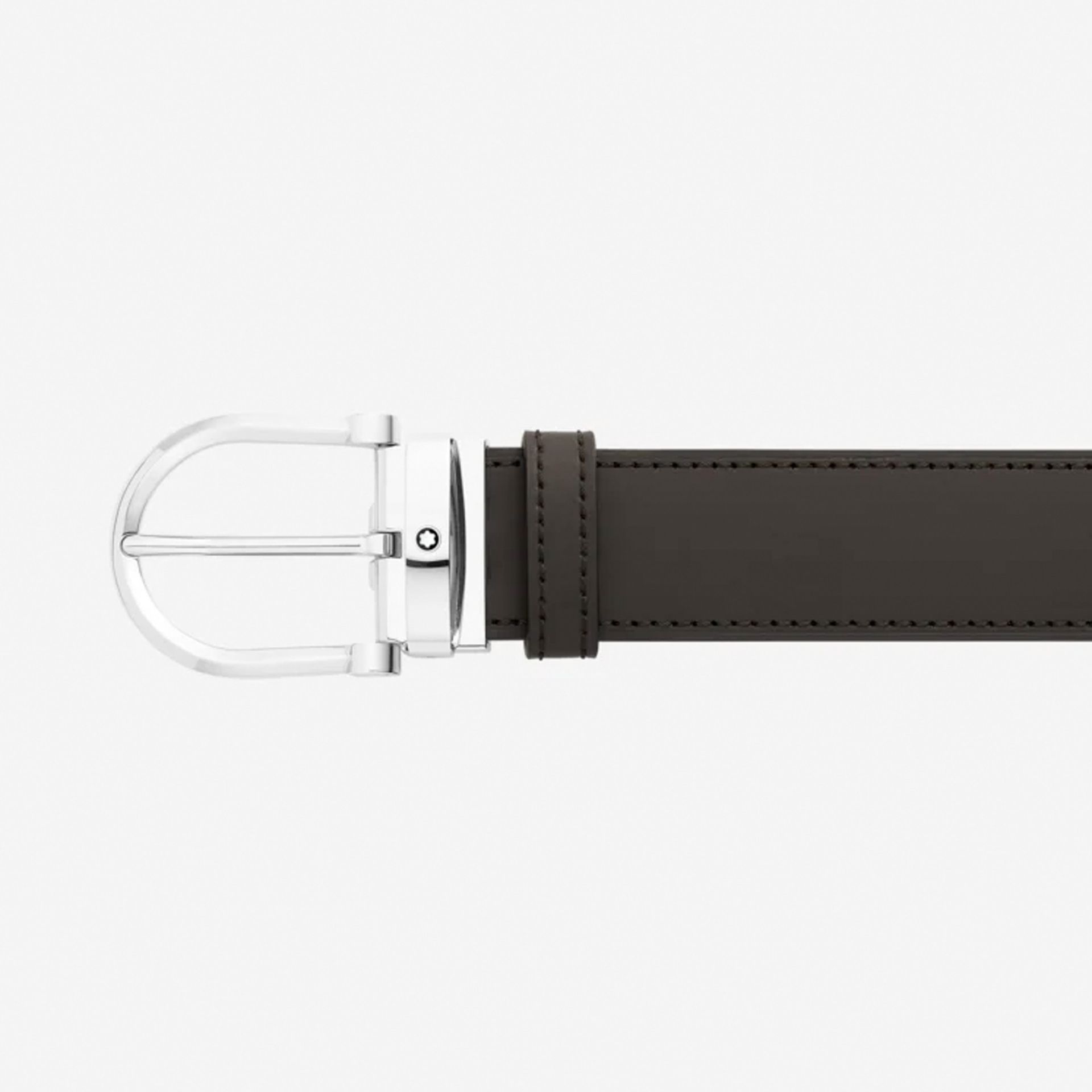 MONTBLANC Cintura Reversibile in Pelle Nera/Marrone 35 Mm Con Fibbia a Ferro di Cavallo  128783