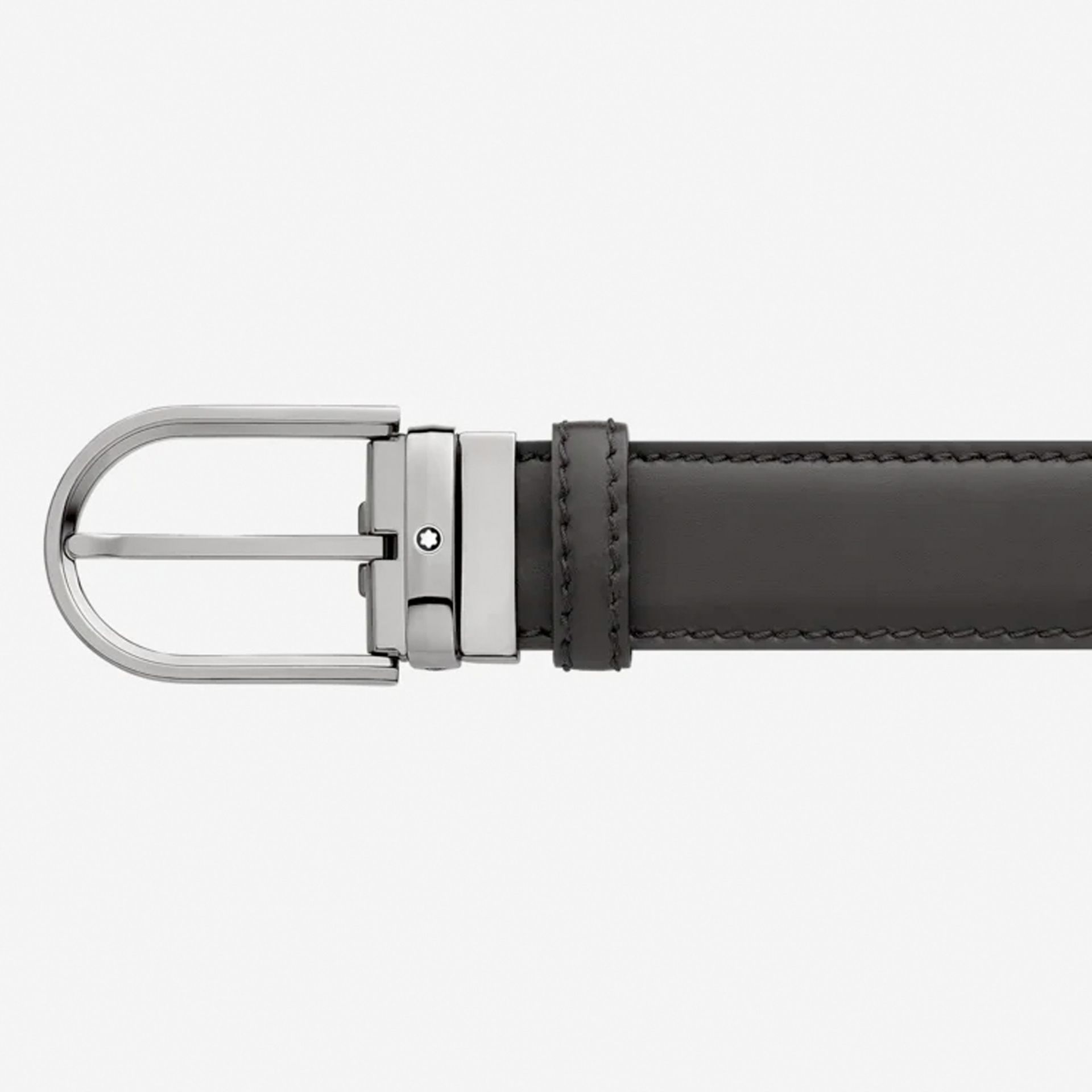 MONTBLANC Cintura In Pelle Nera Con Fibbia a Ferro di Cavallo  128770