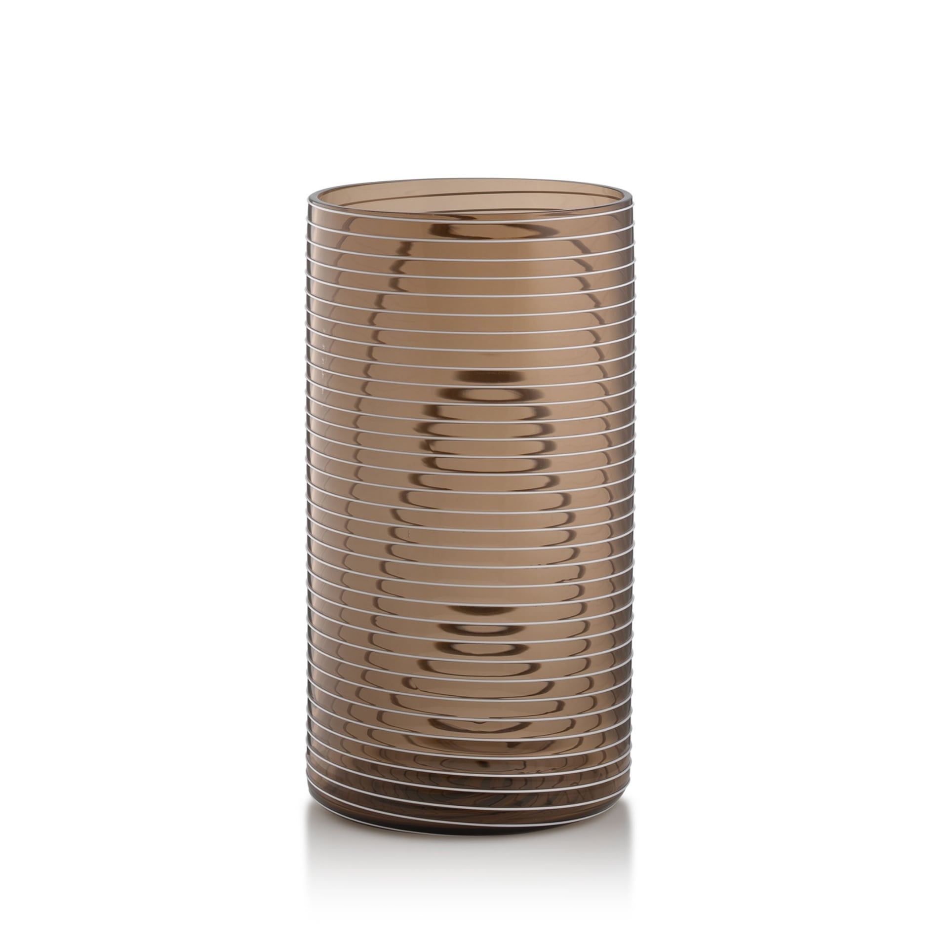 SALVIATI Vaso Boston Large Caffè/Filo Bianco H 32 CM / Ø 17 CM 50108