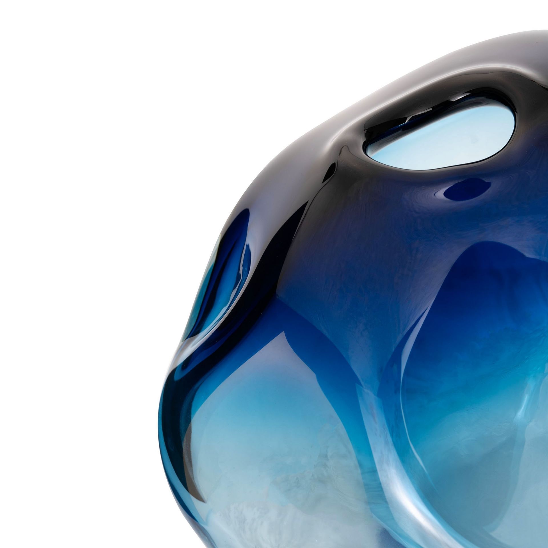 Fabio Fornasier Vaso Cubo Chiuso Sfumato Blu 24 CM - H 20 CM VCCS 20/24