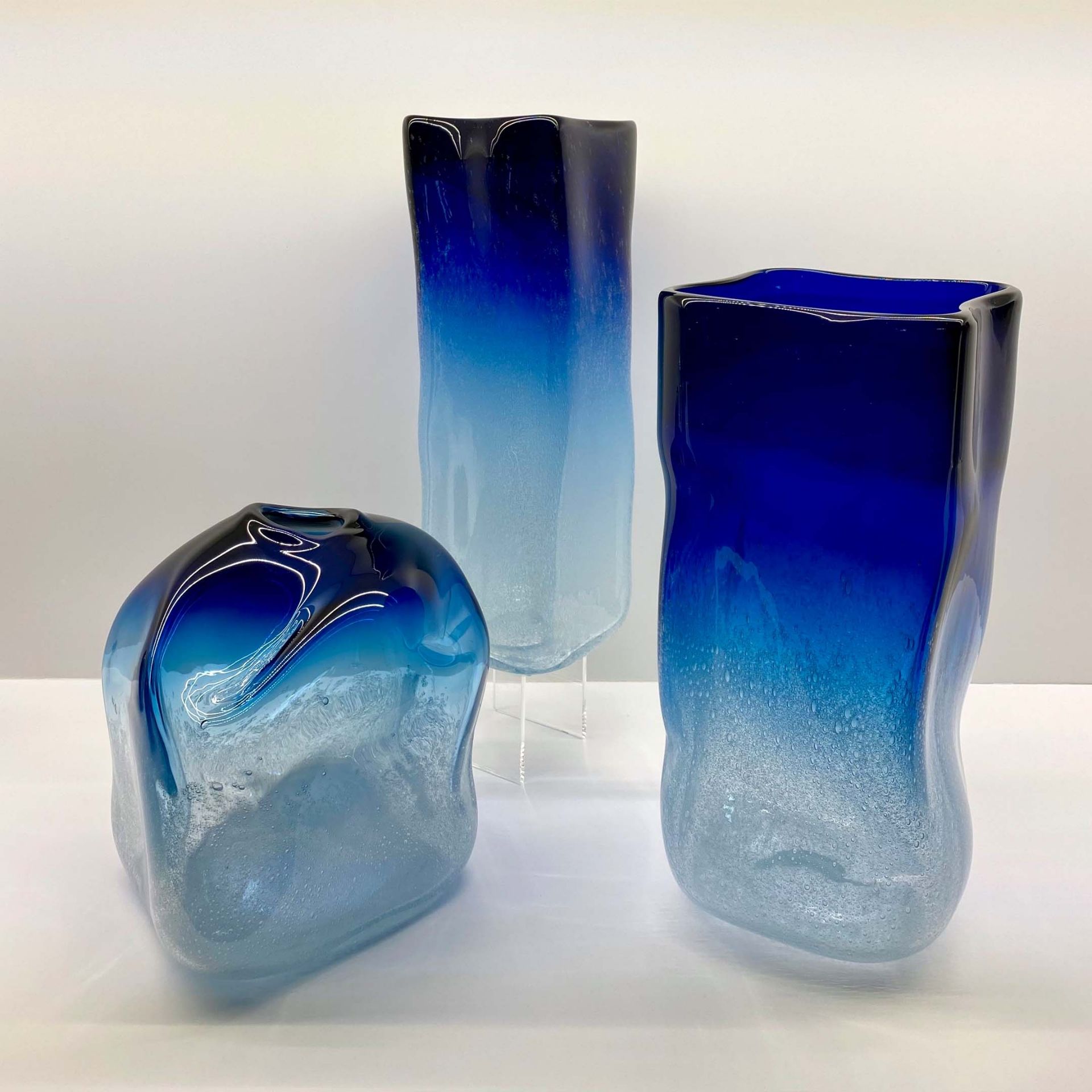 Fabio Fornasier Vaso Cubo Chiuso Sfumato Blu 24 CM - H 20 CM VCCS 20/24