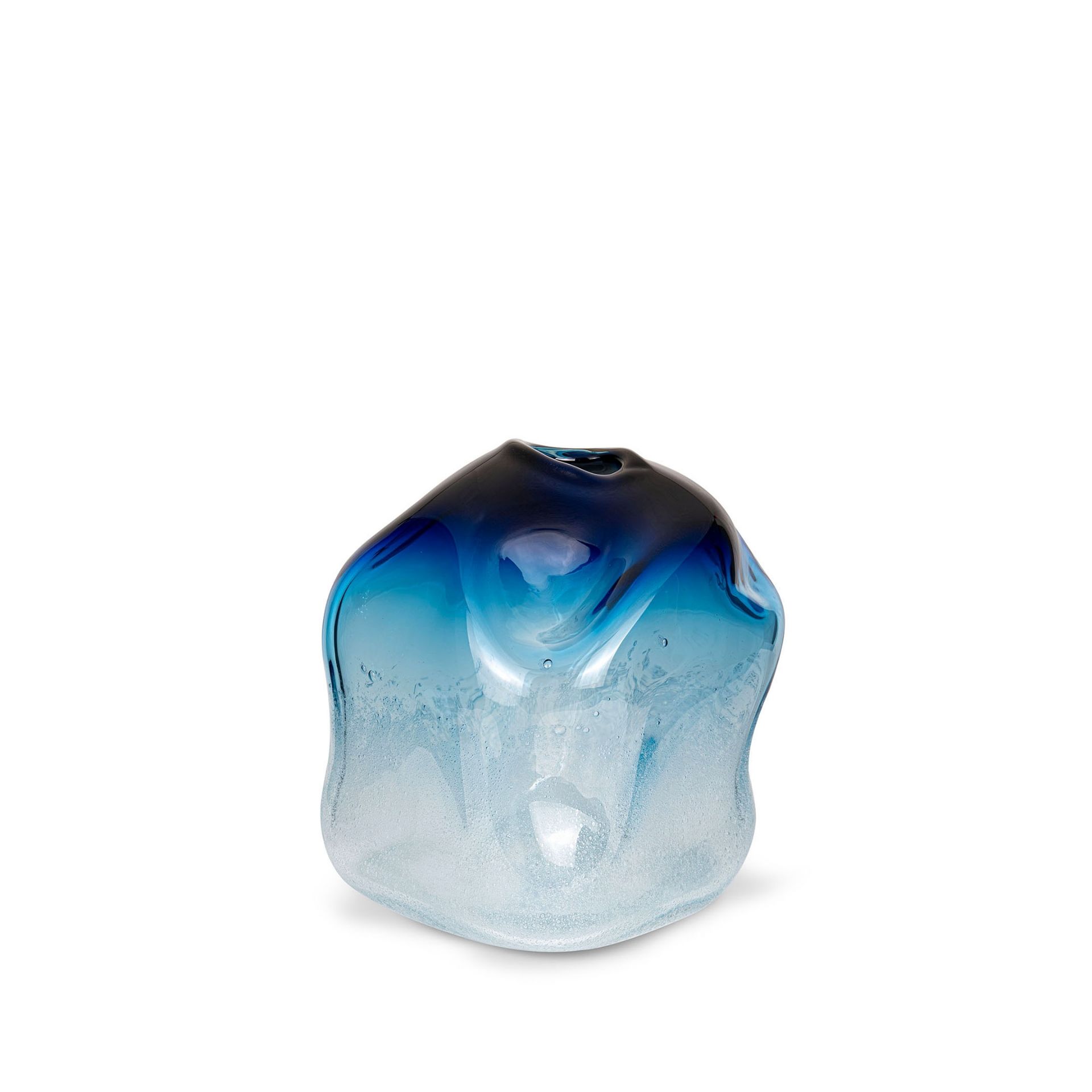 Fabio Fornasier Vaso Cubo Chiuso Sfumato Blu 24 CM - H 20 CM VCCS 20/24