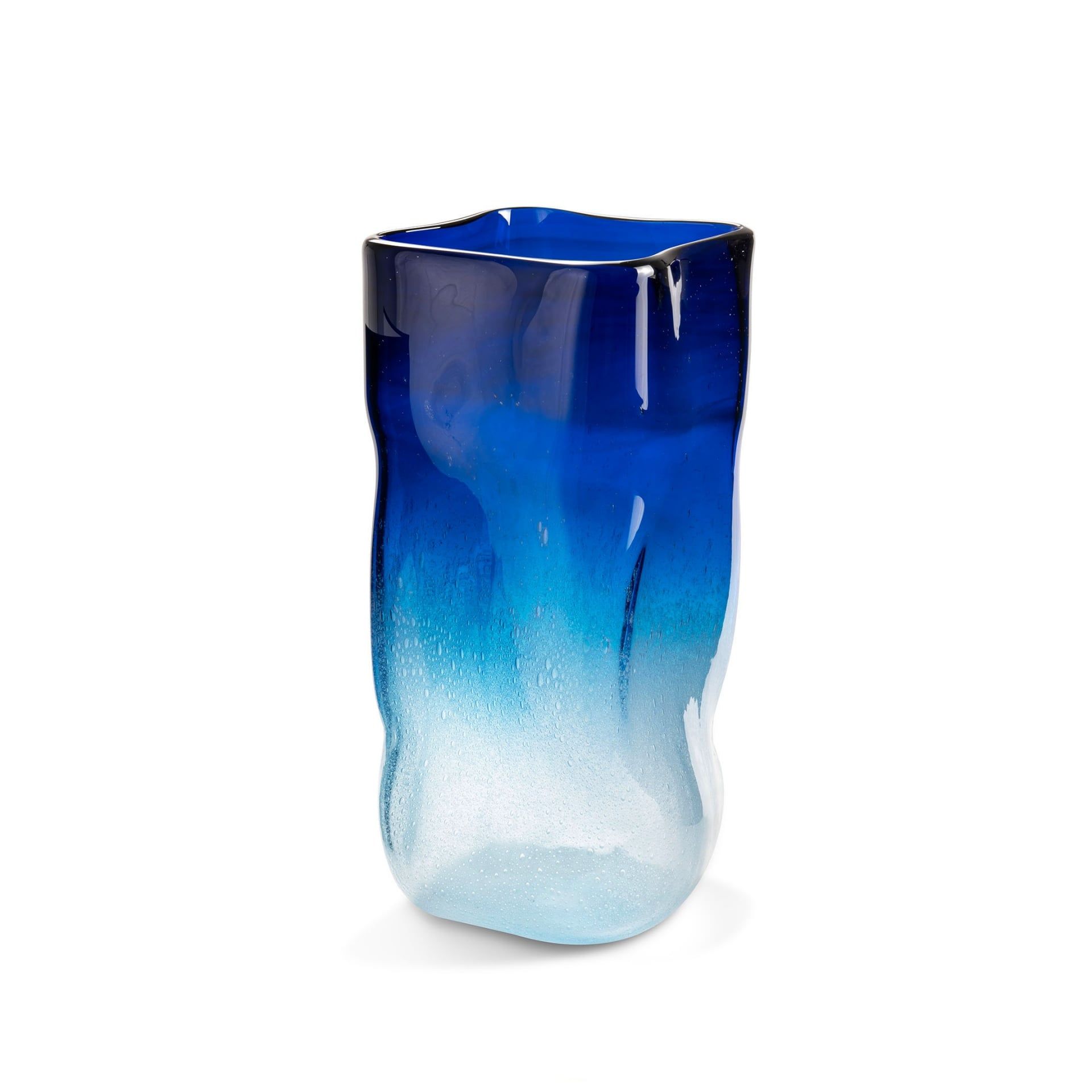 Fabio Fornasier Vaso Cubo Largo Sfumato Blu 17 CM - H 37 CM VCLS 35/17