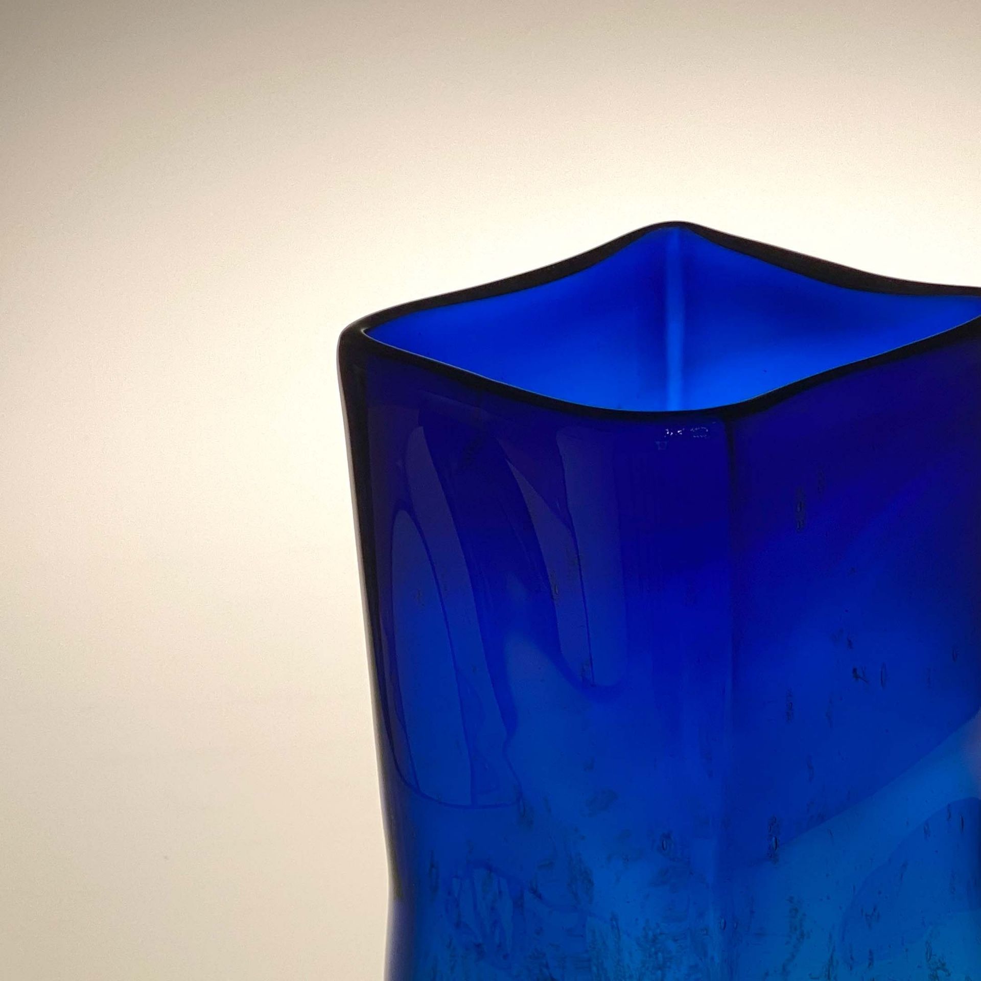 Fabio Fornasier Vaso Cubo Stretto Sfumato Blu 12 CM - H 35 CM VCSS 35/12