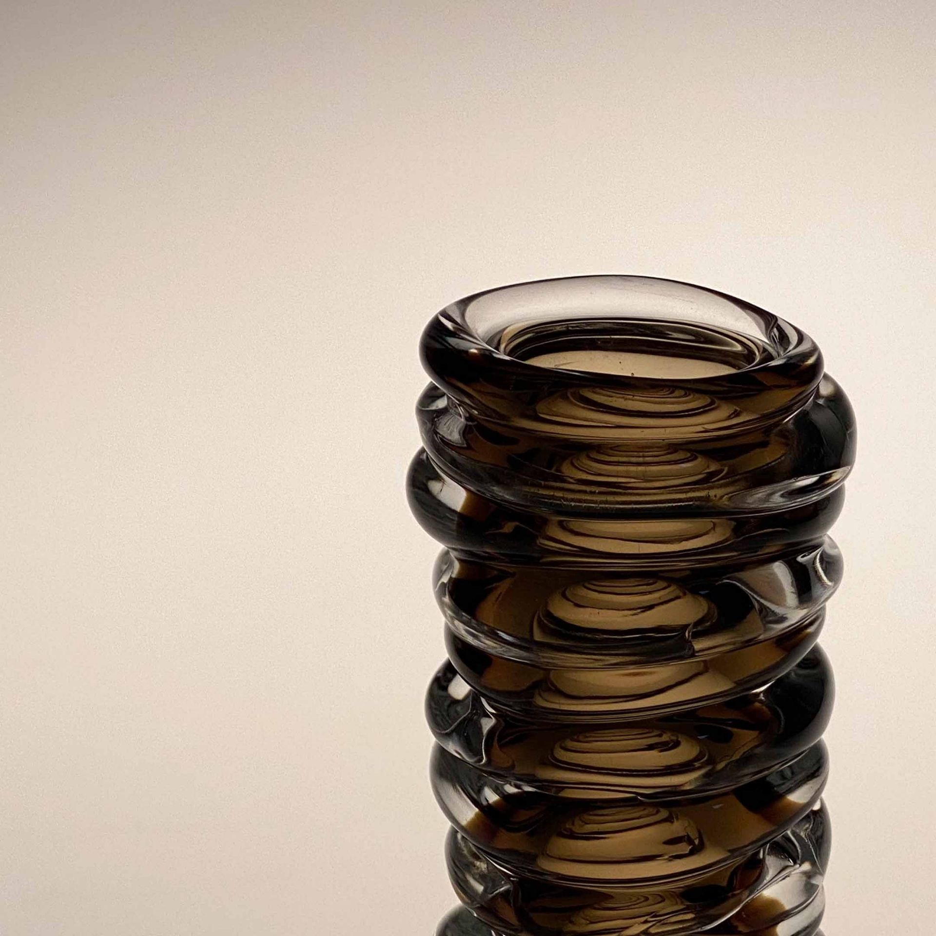 Fabio Fornasier Vaso Waves Tower Sfumato Tabacco H 28 CM WTS 28