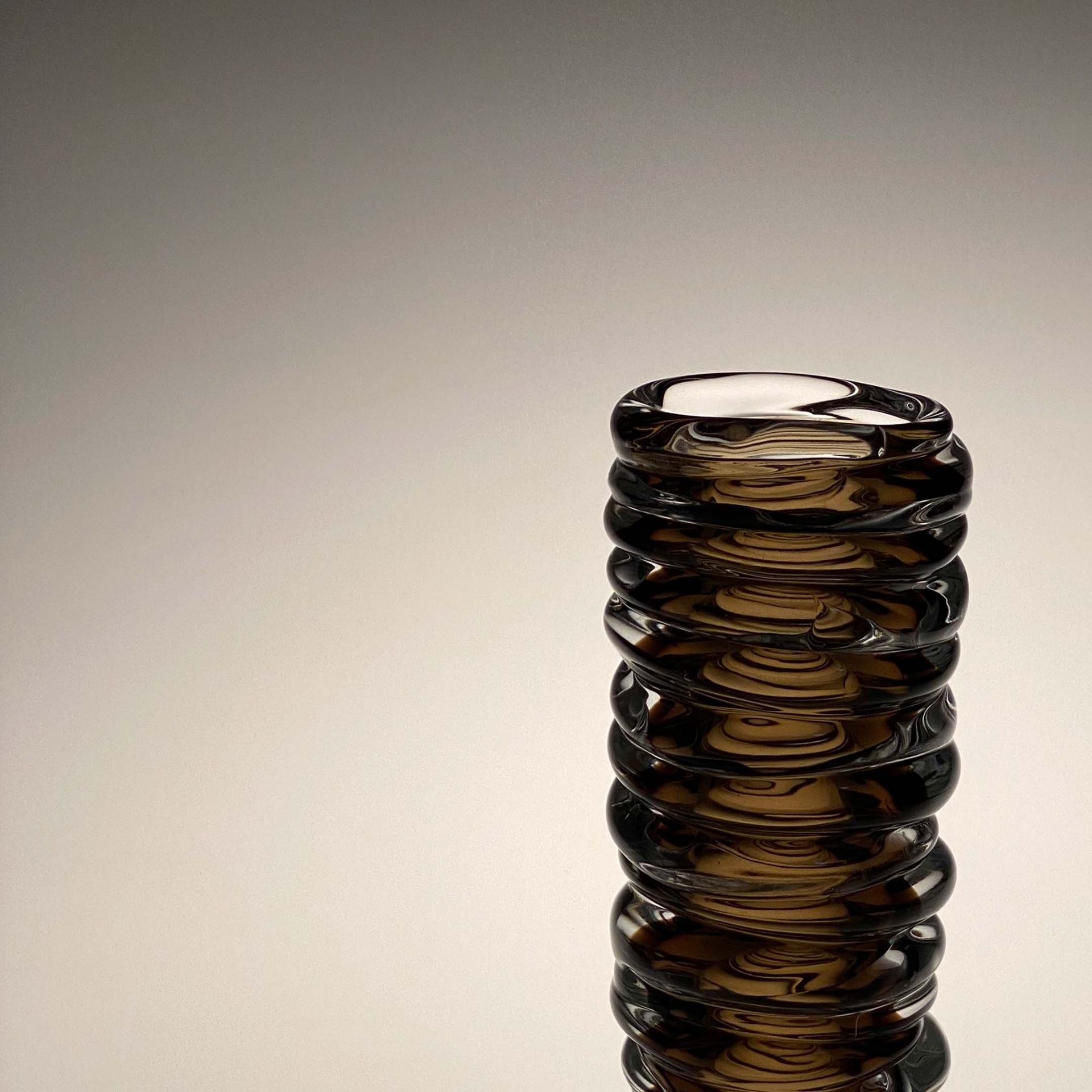 Fabio Fornasier Vaso Waves Tower Sfumato Tabacco H 38 CM WTS 38